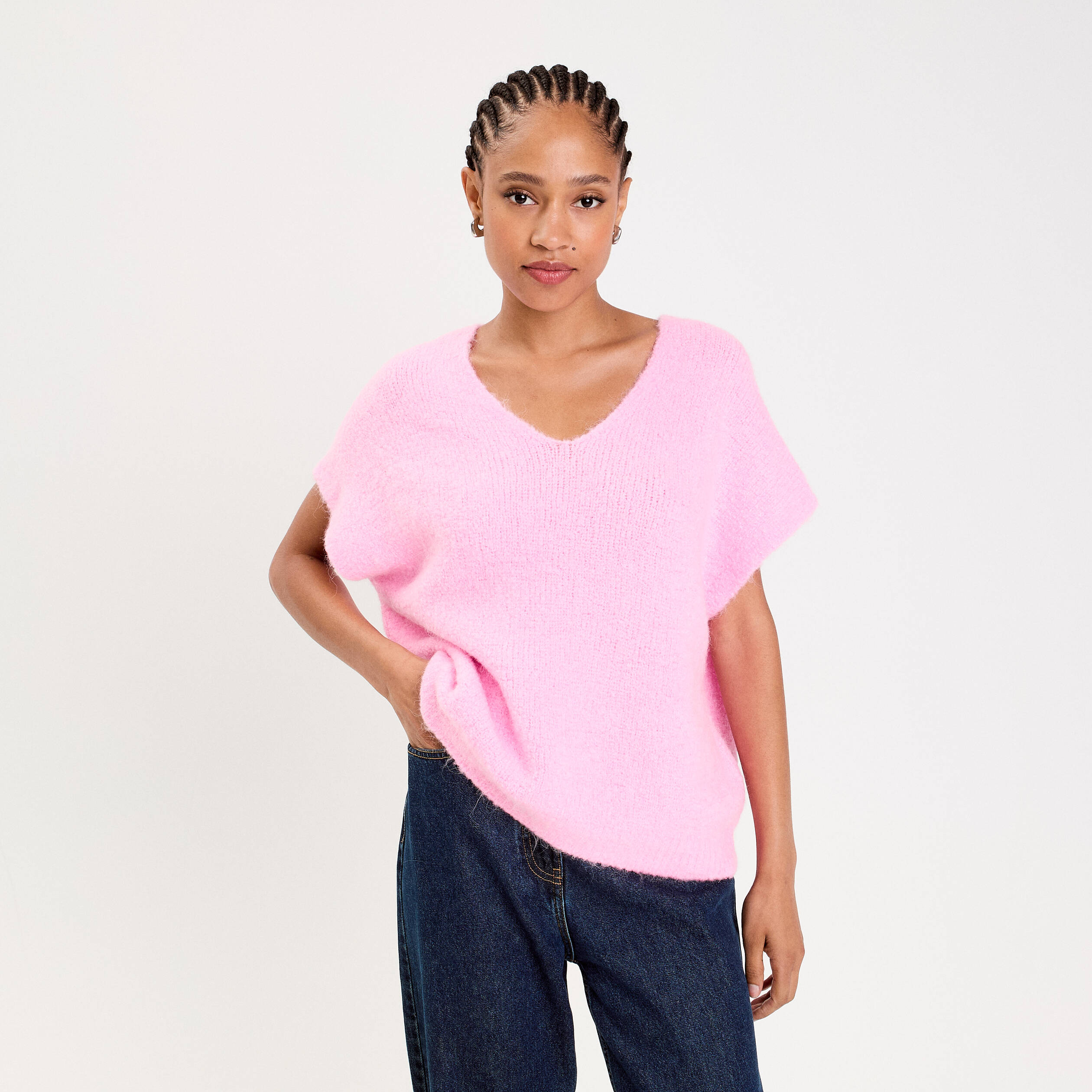 Top sans manches uni en coton BIO GOTS ROSE pour femme