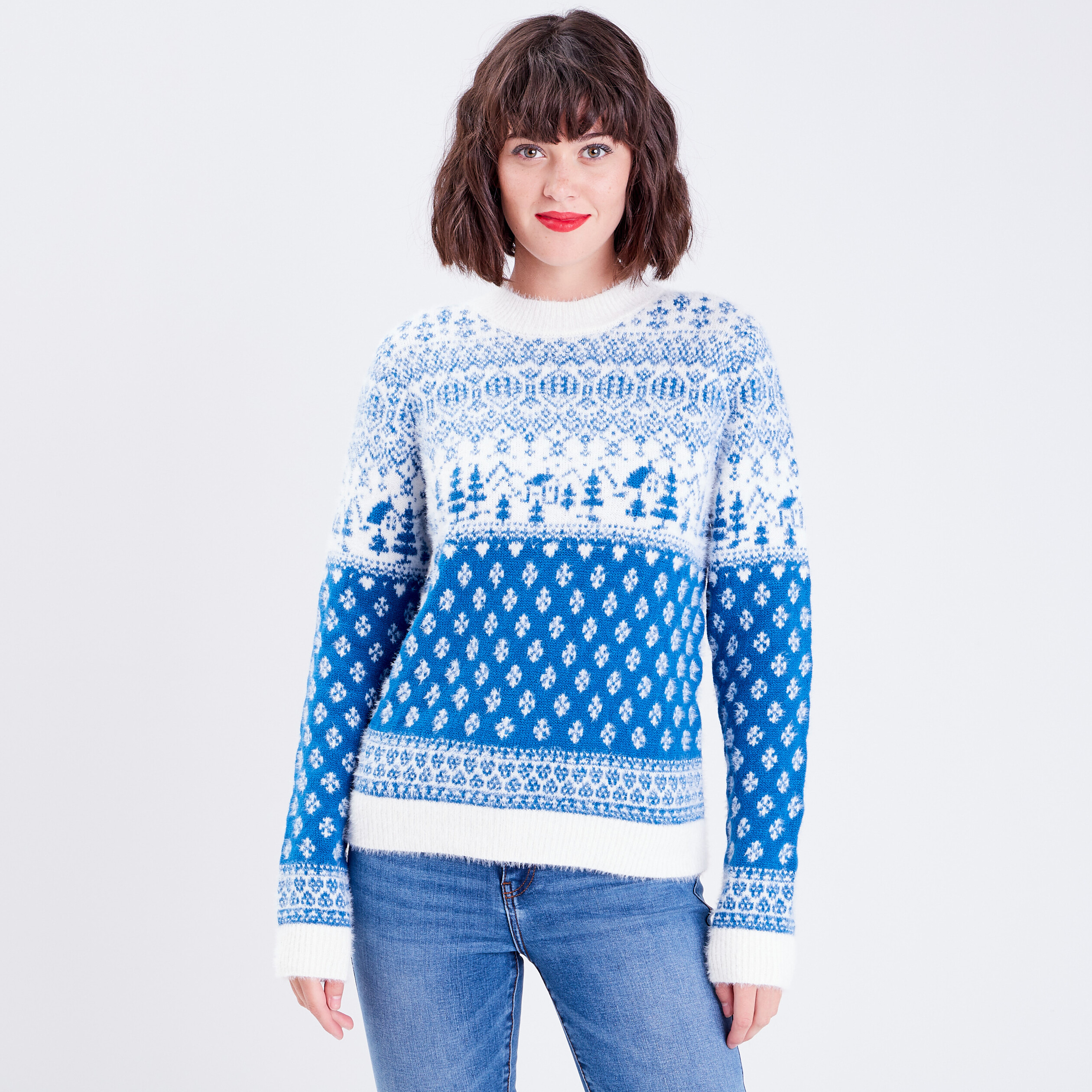 pull avec col rond bleu femme Pull avec col rond bleu femme