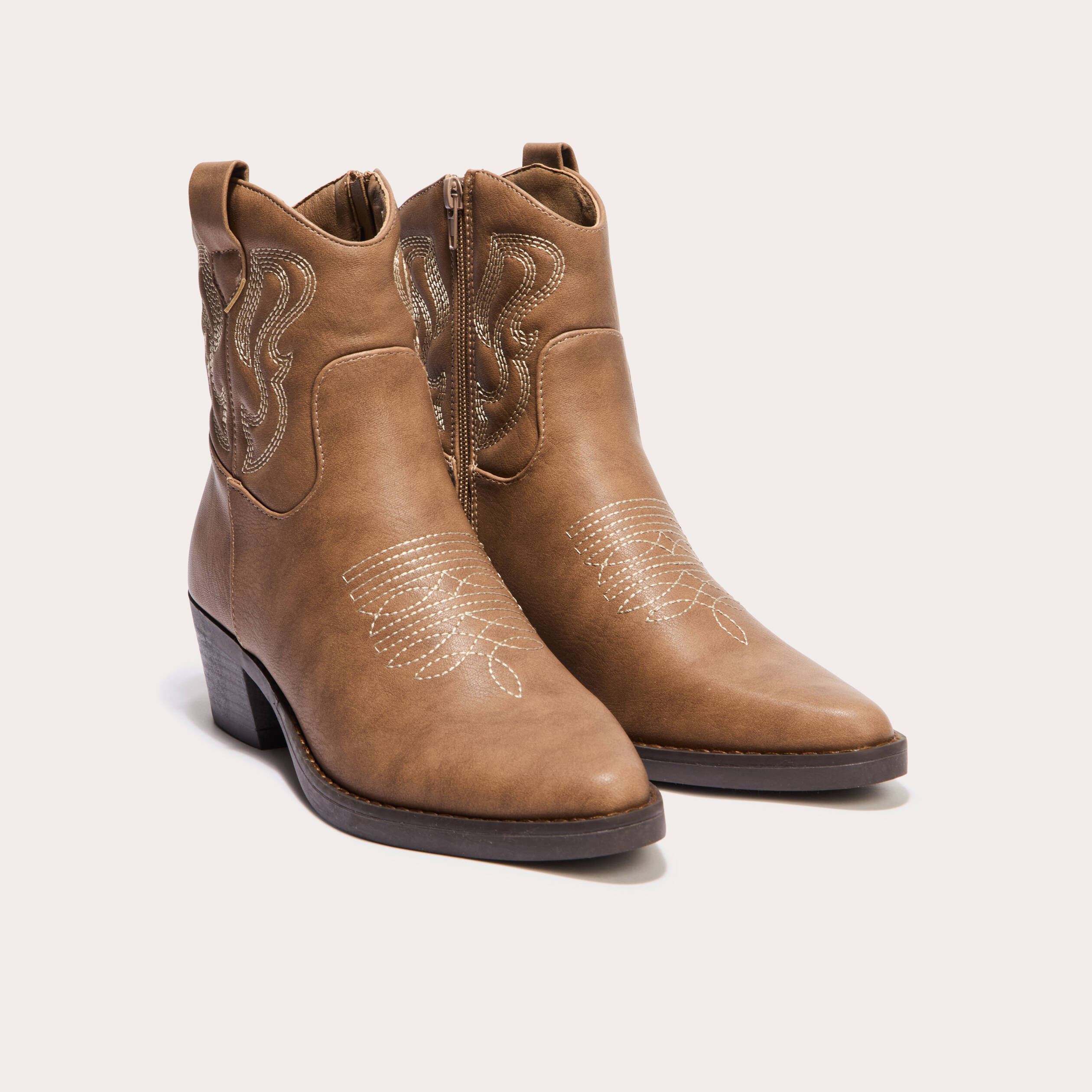 Bottines western marron clair femme