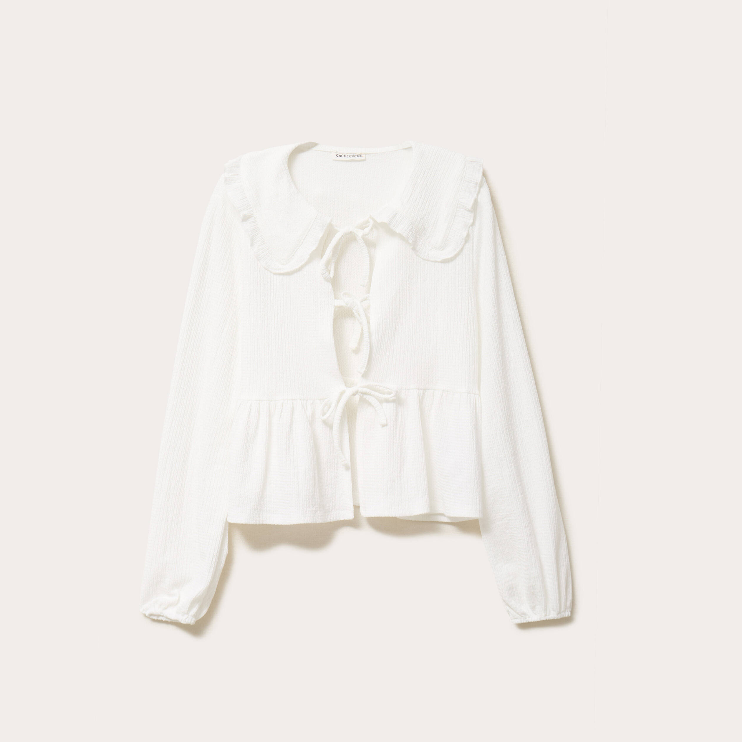 blouse ajustee manches longues ecru femme Blouse ajustée manches longues ecru femme