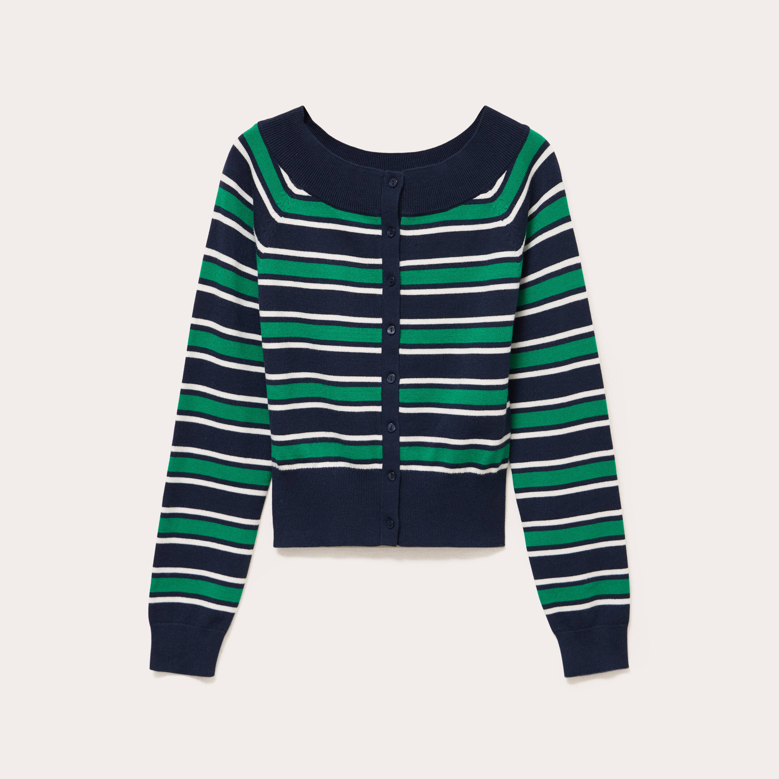 Gilet col bateau bleu marine femme