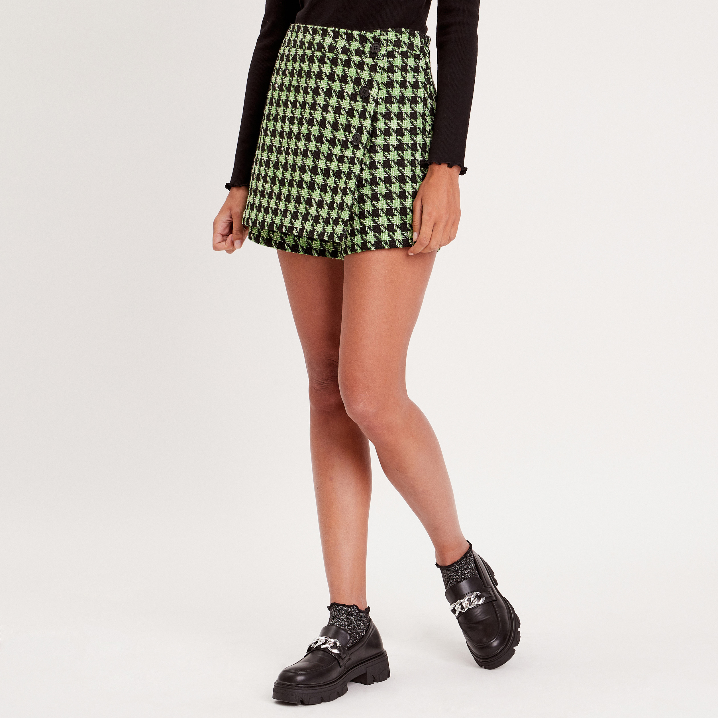 Jupe-short droite noir femme