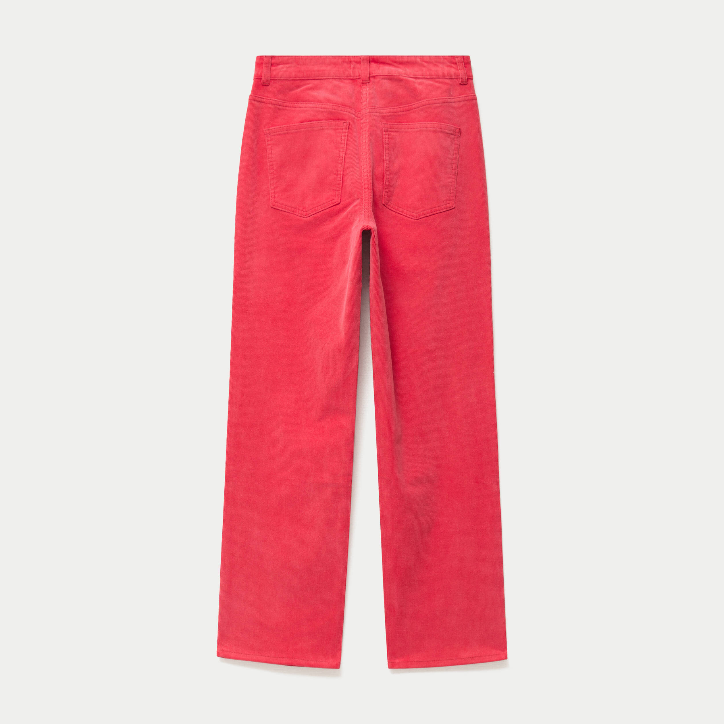 Pantalon droit en velours rouge femme