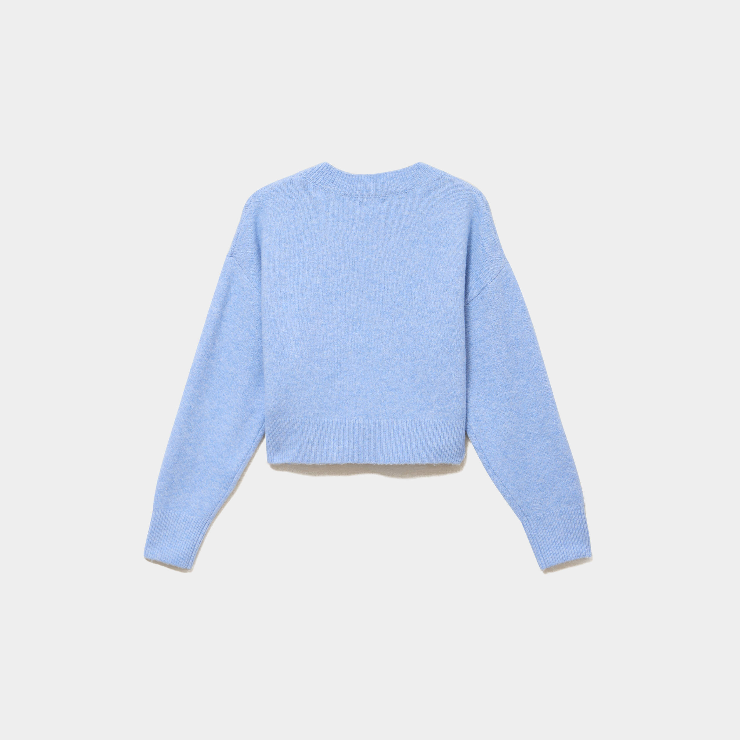 Gilet court nou&eacute; bleu ciel femme