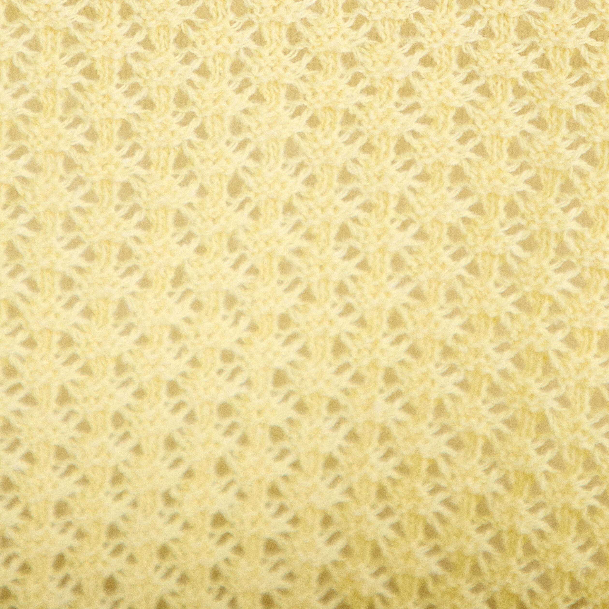 Pull ample ajour&eacute; manches longues jaune pastel femme