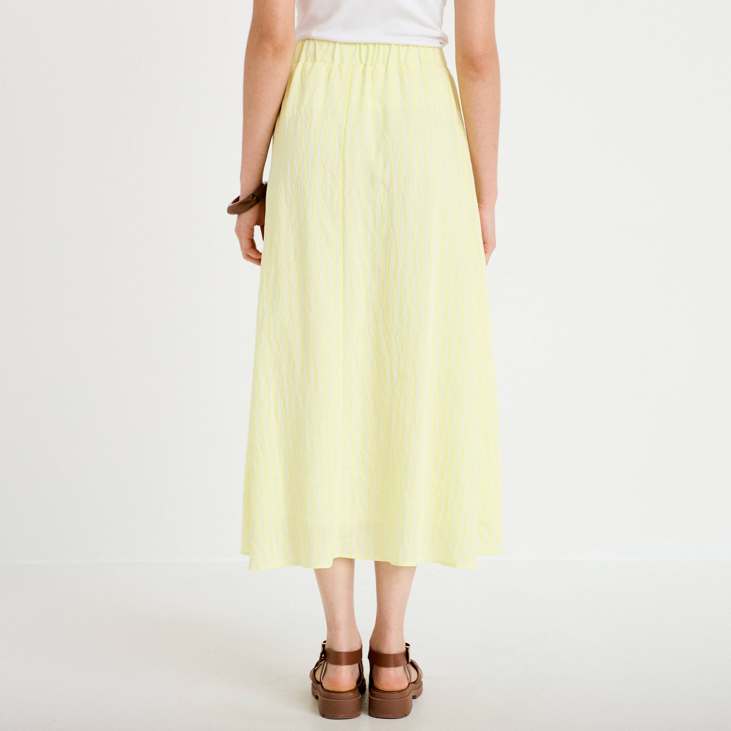 Jupon &eacute;vas&eacute; longueur 3/4 jaune femme