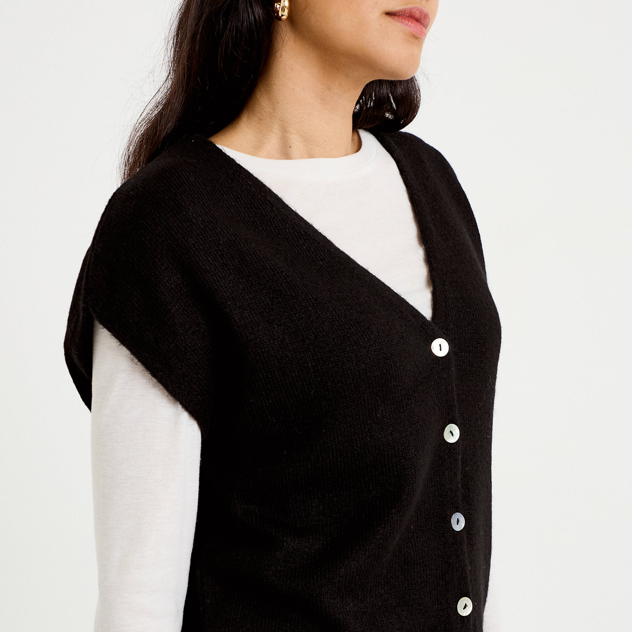 Gilet sans manches noir femme
