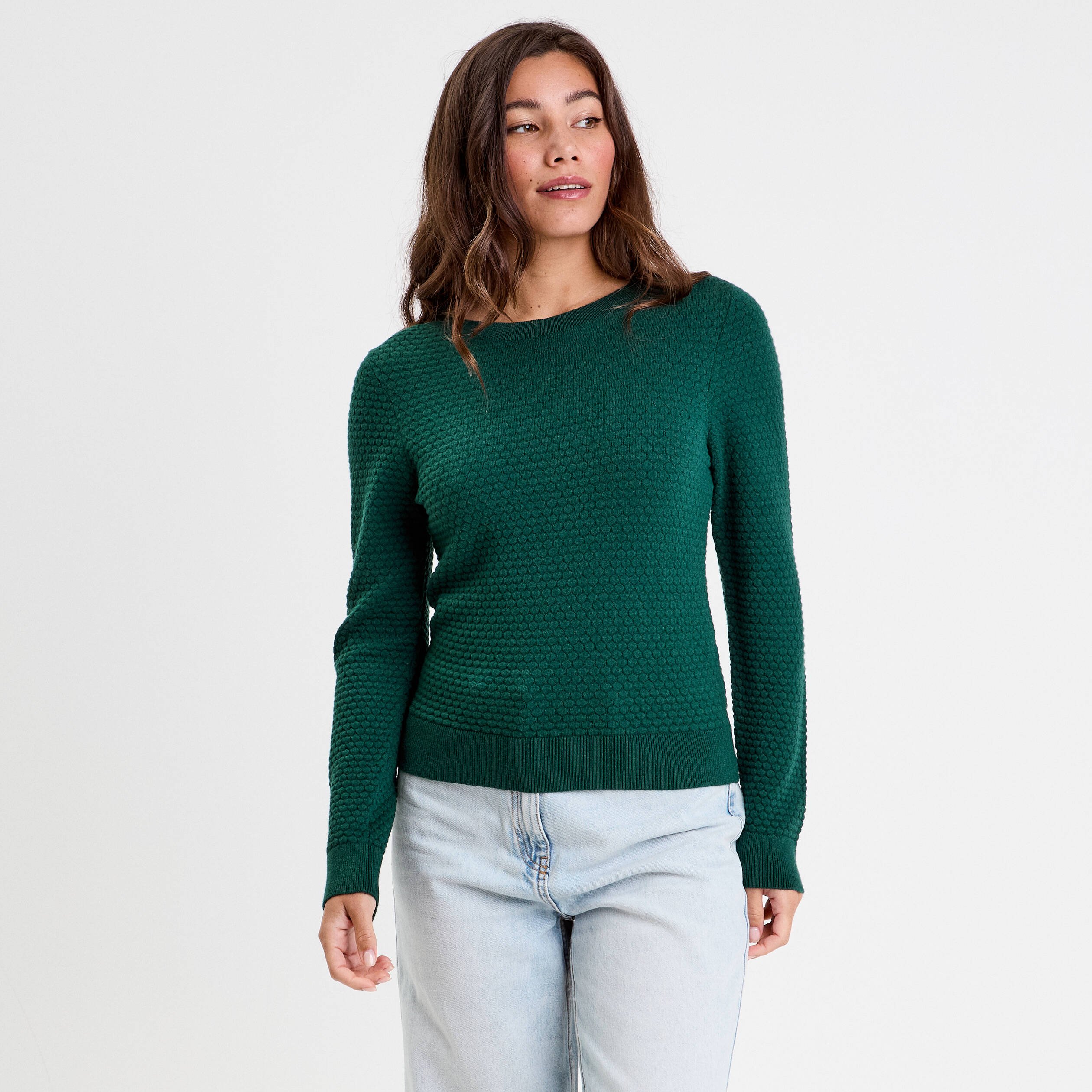 pull col bateau vert fonce femme Pull col bateau vert foncé femme