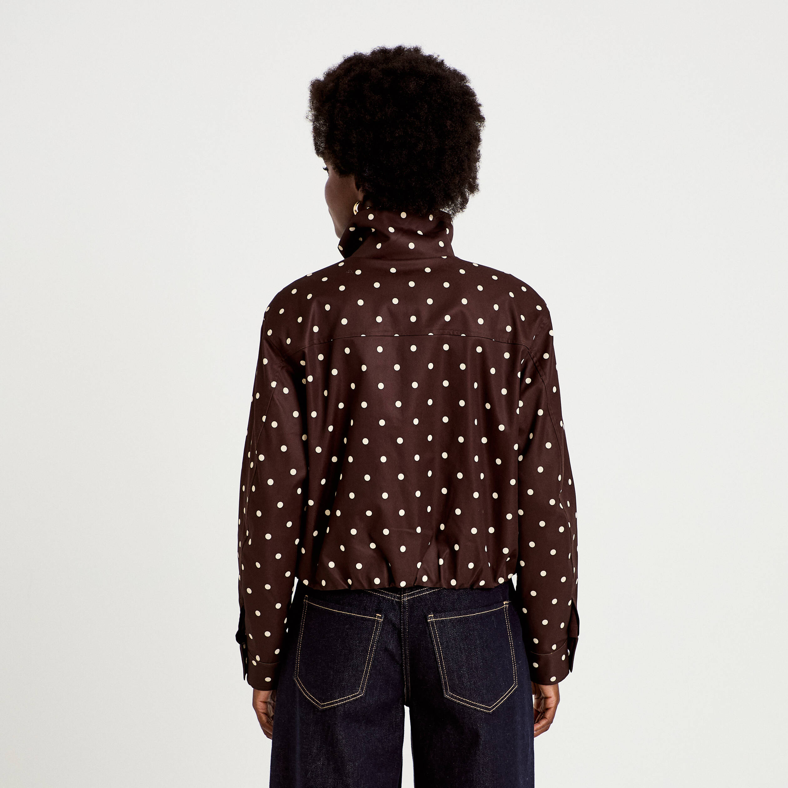 Veste oversize manches longues marron chocolat femme