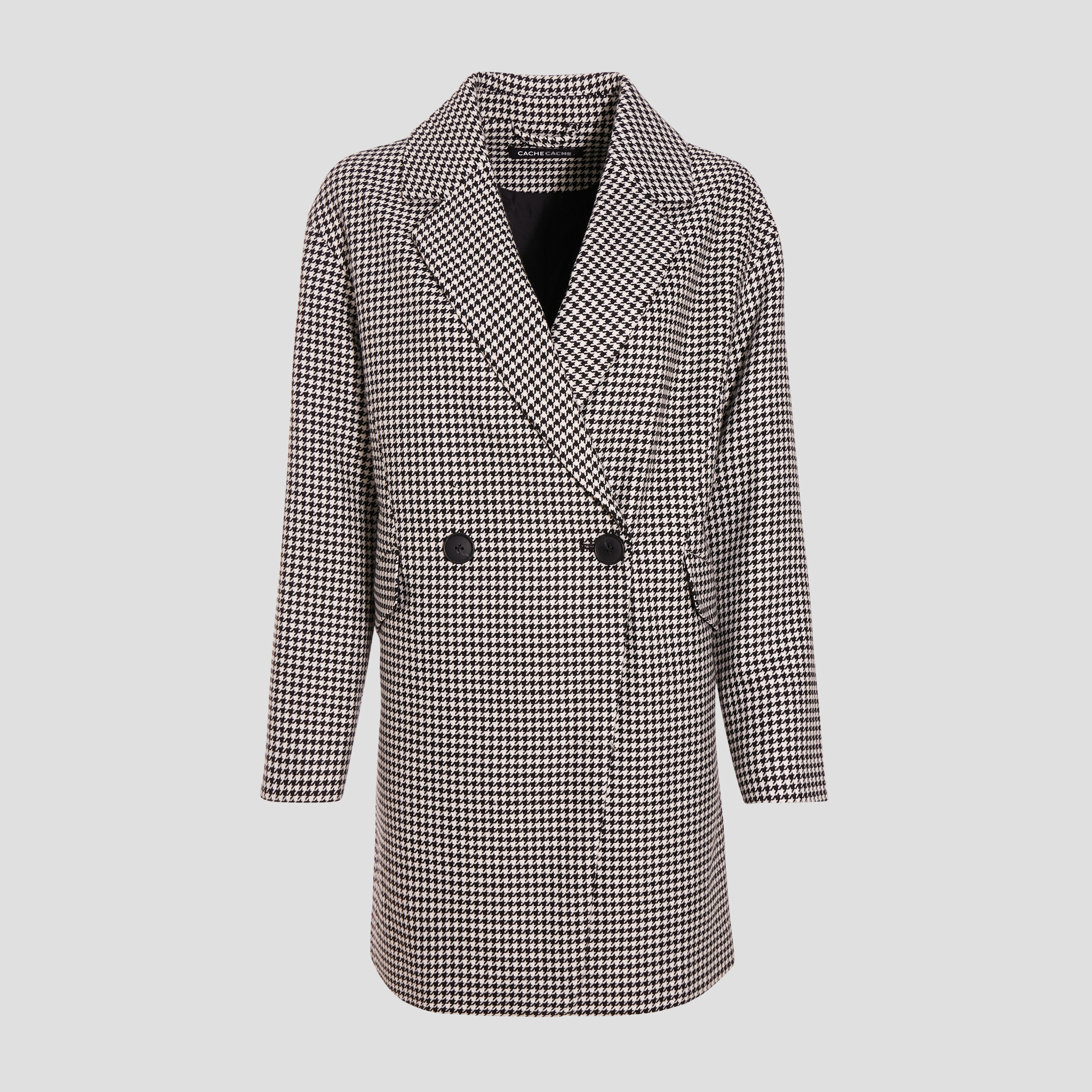 Manteau droit boutonné blanc femme