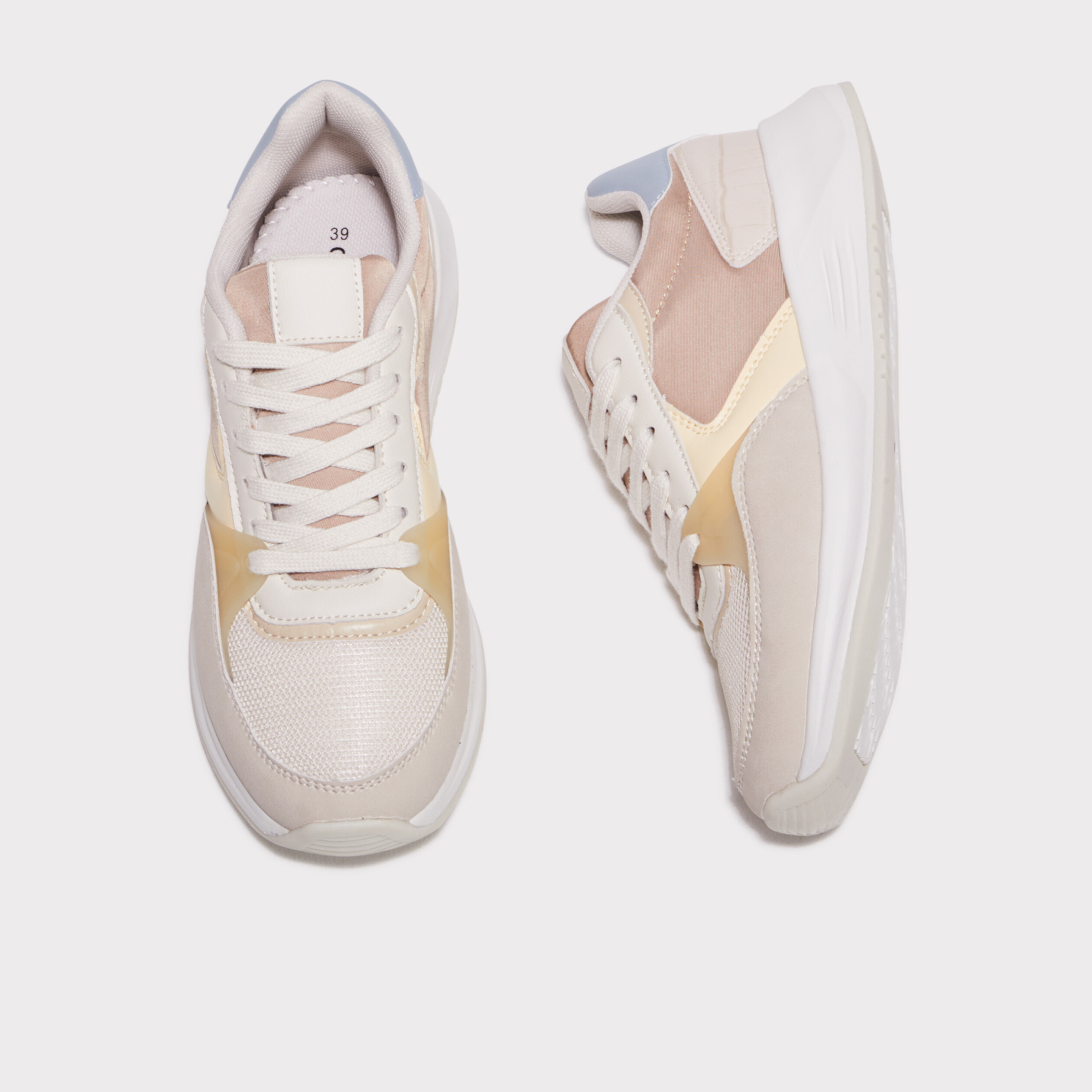 Baskets plates ecru femme Vibs