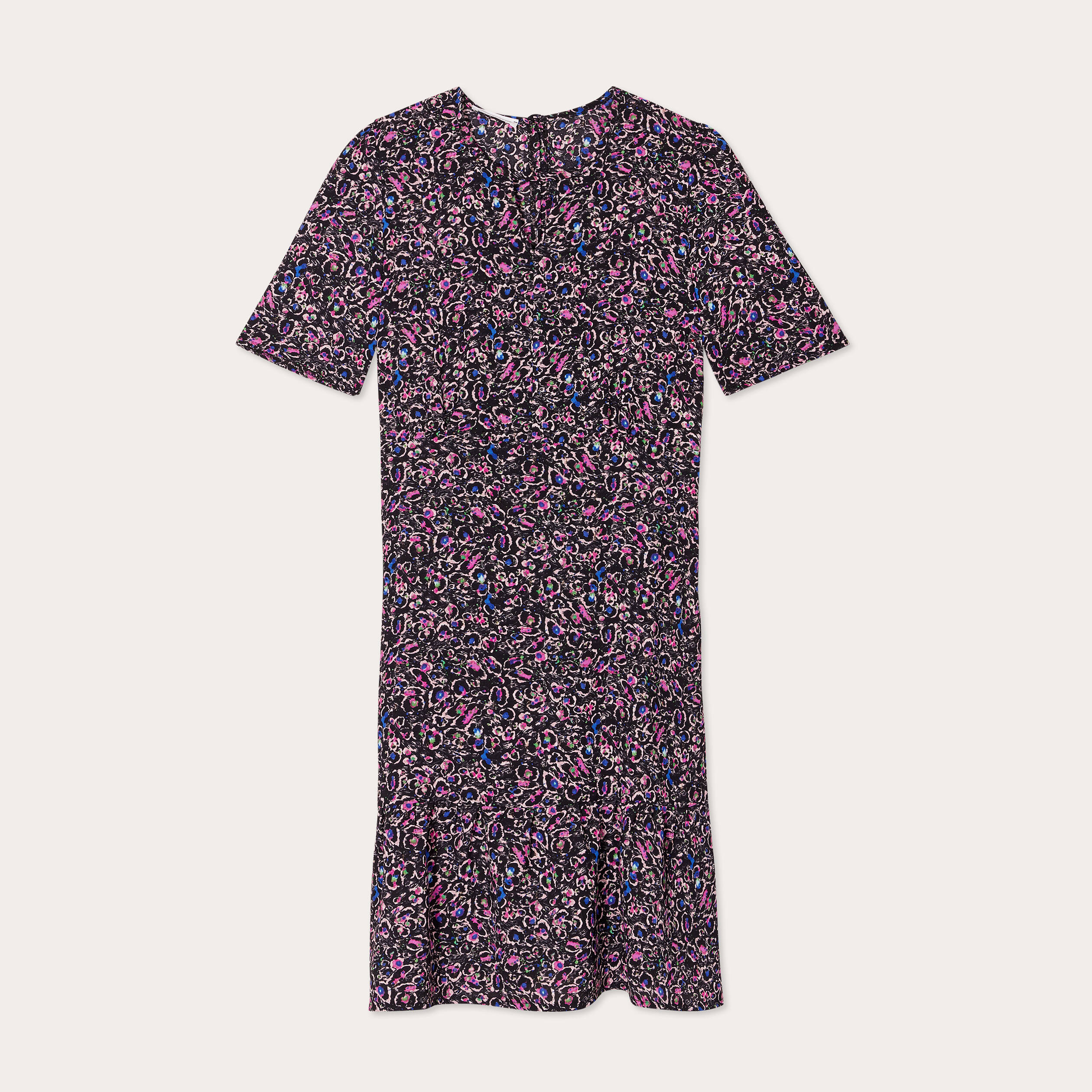 Robe ajust&eacute;e d&eacute;tail col noir femme