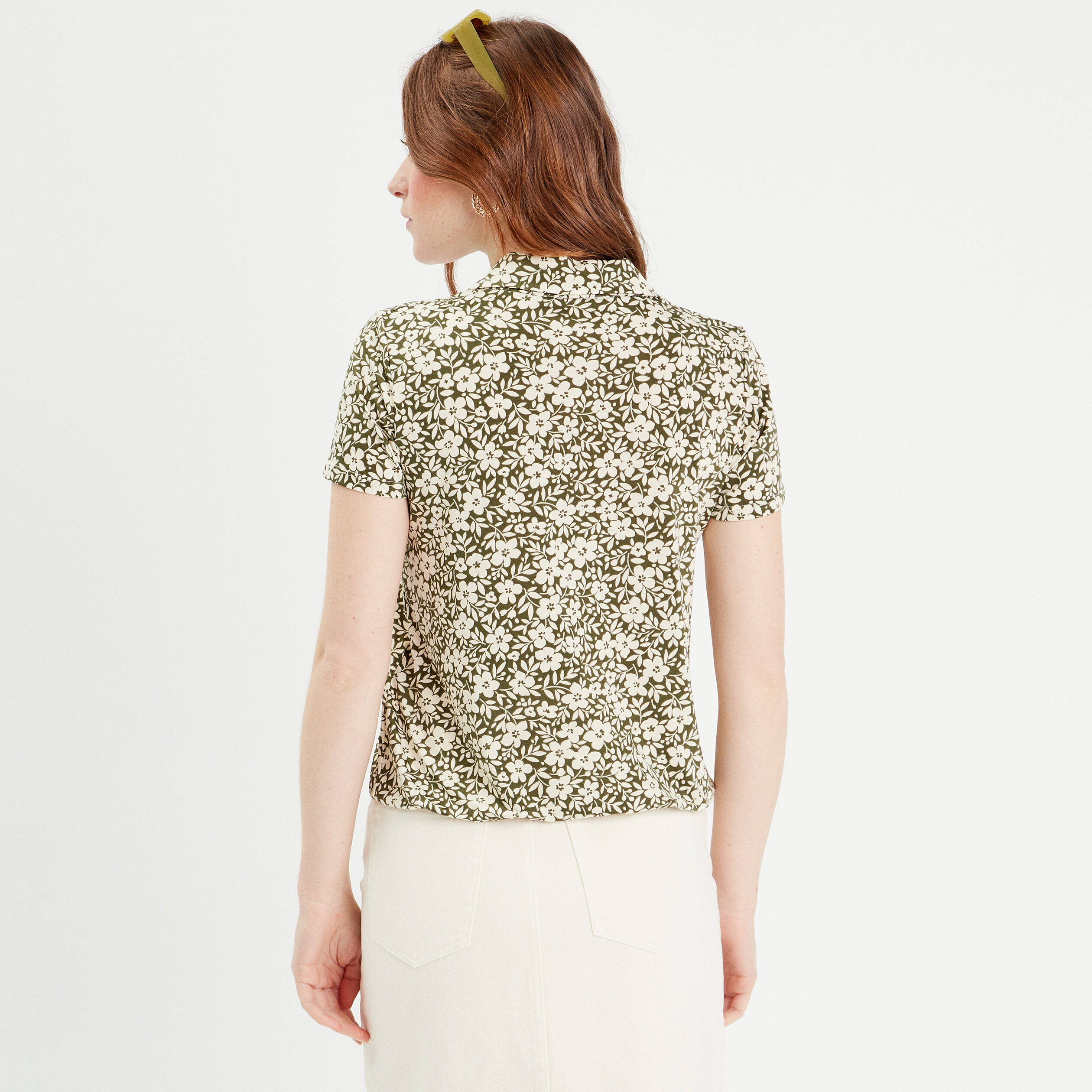 blouse manches courtes vert kaki femme Blouse manches courtes vert kaki femme