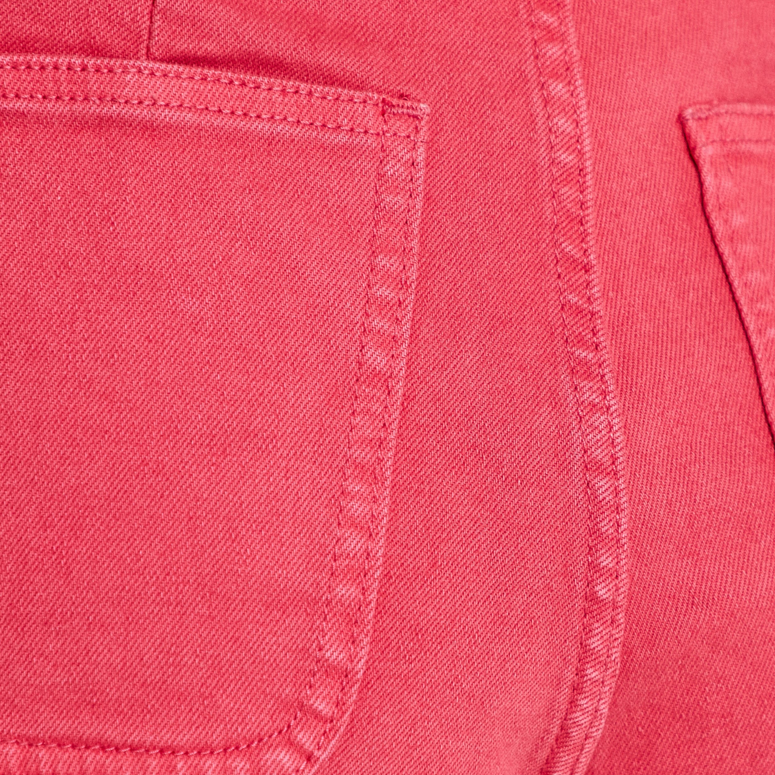 Jean bootcut cropped taille haute rose framboise femme