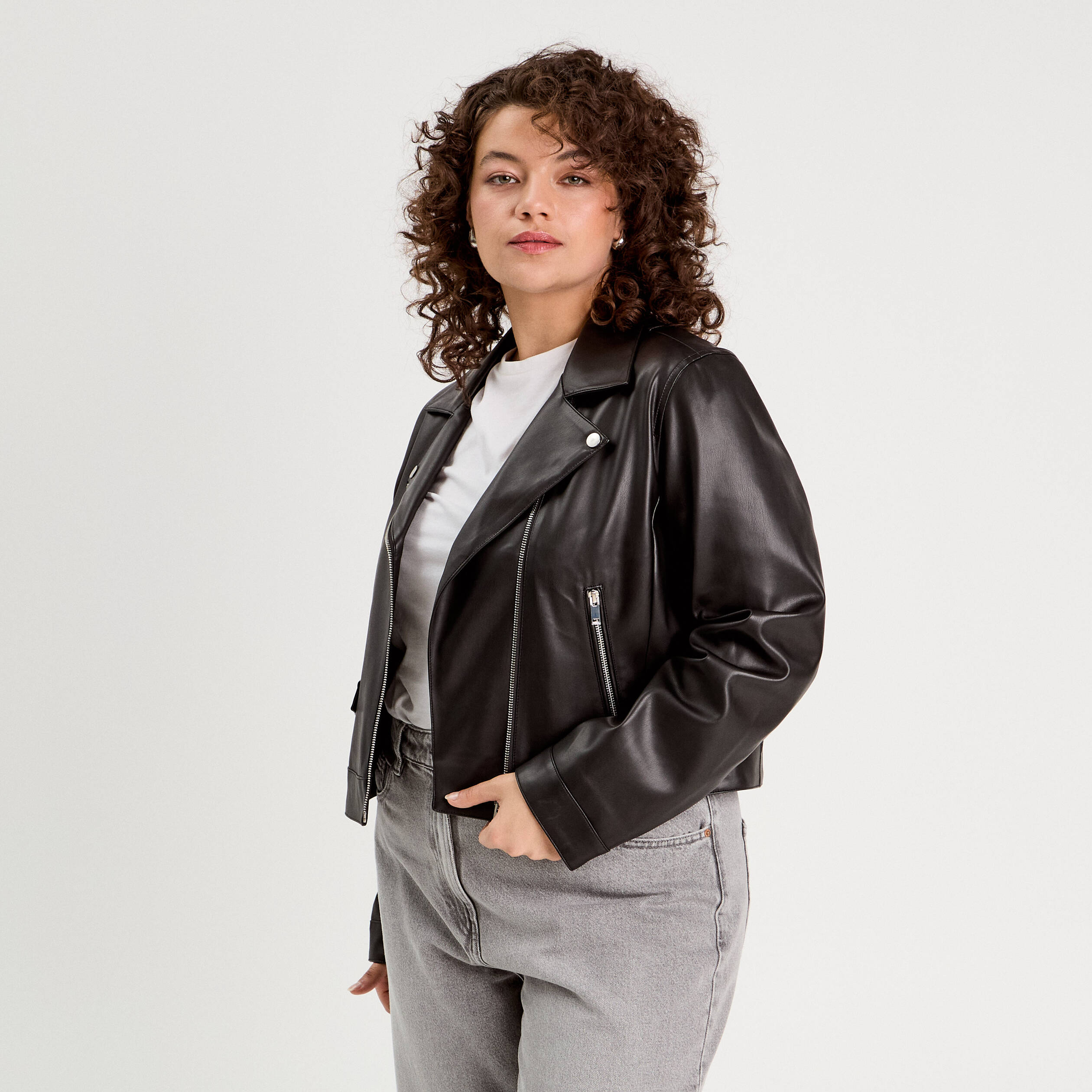 veste biker simili cuir noir femme Veste biker simili cuir noir femme