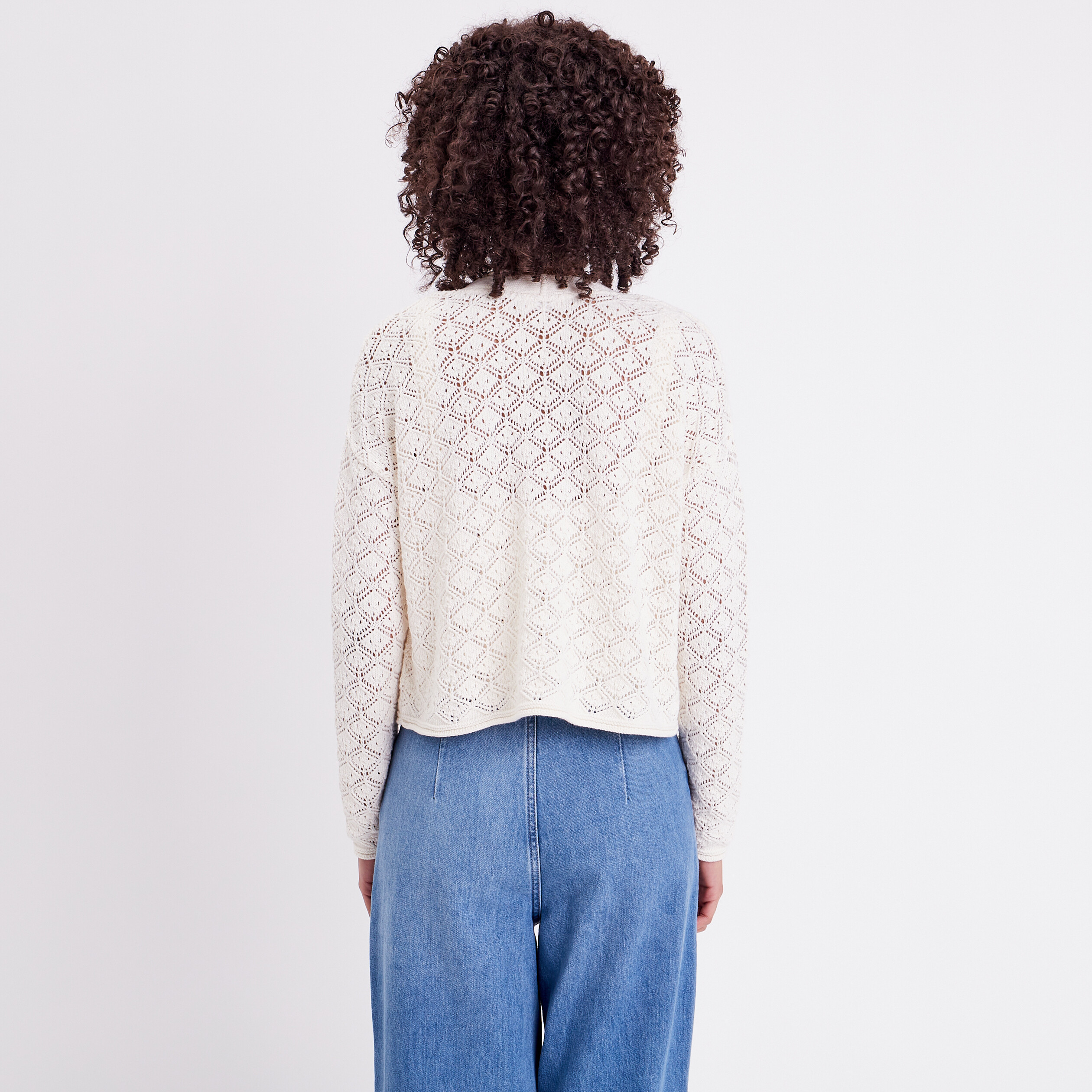 Gilet Crop Top LES PETITES En Soie Et Cachemire Vert Kaki - Taille 2, Occasion Comme Neuf