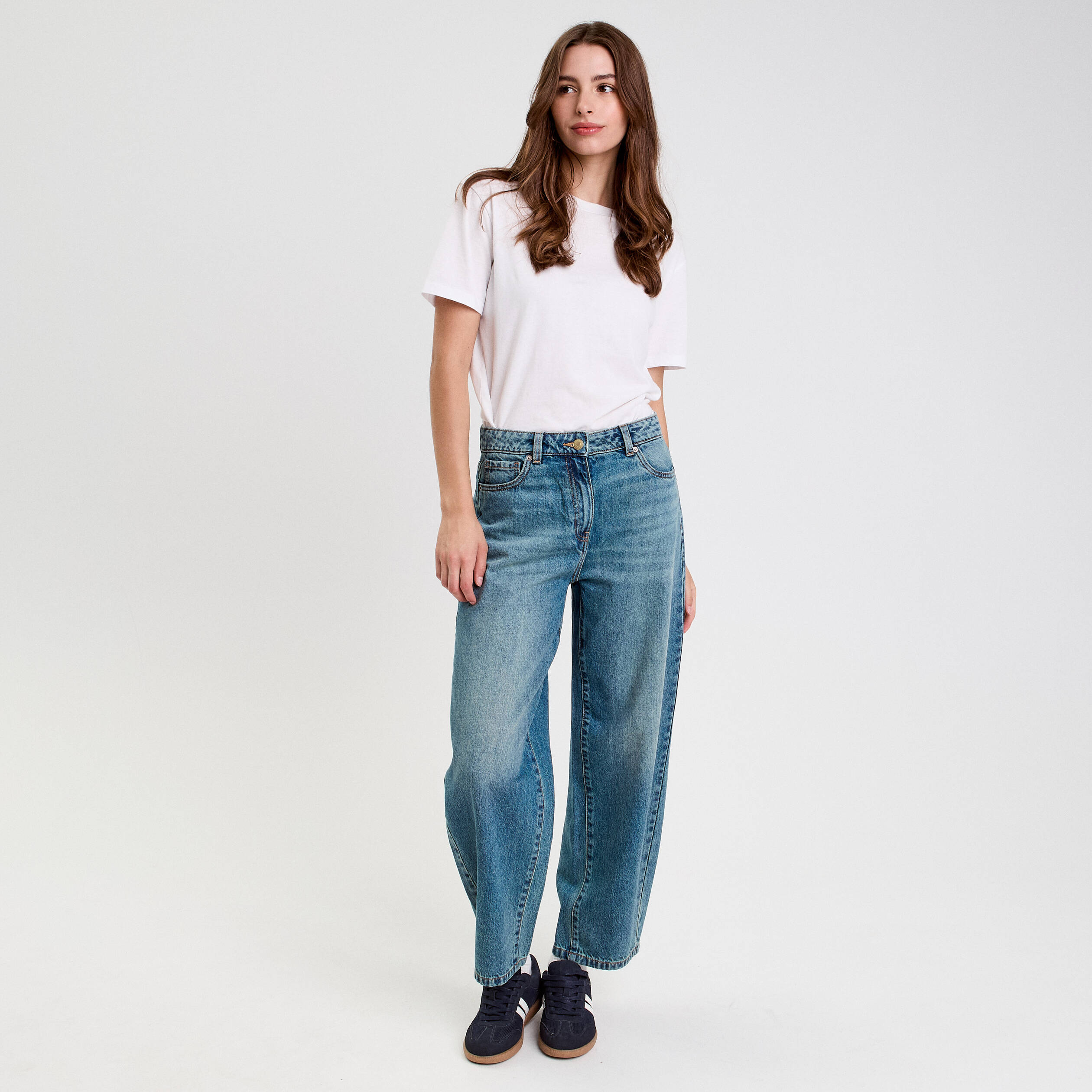 jeans barrel 78eme denim double stone femme Jeans barrel 7/8ème denim double stone femme