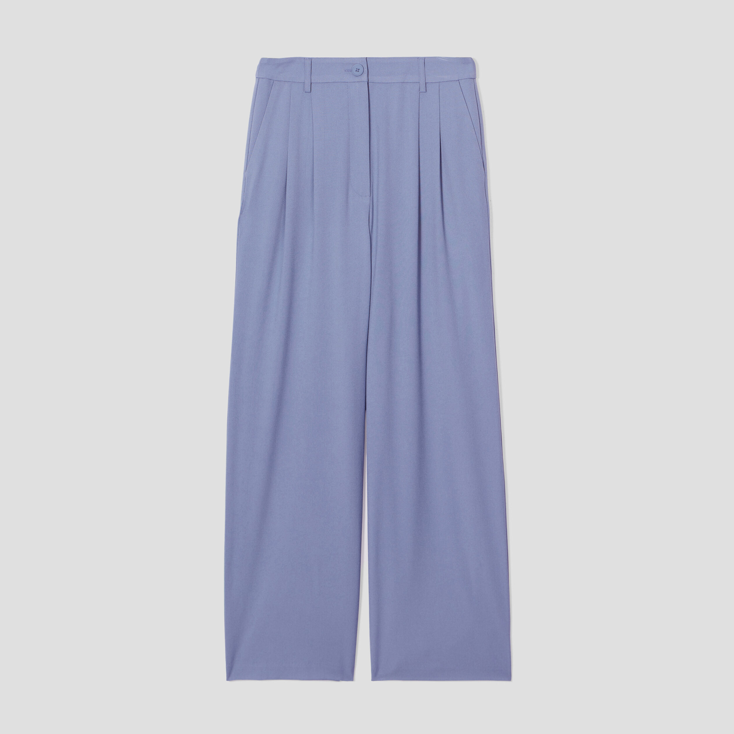 pantalon city droit pinces bleu gris femme Pantalon city droit pinces bleu gris femme