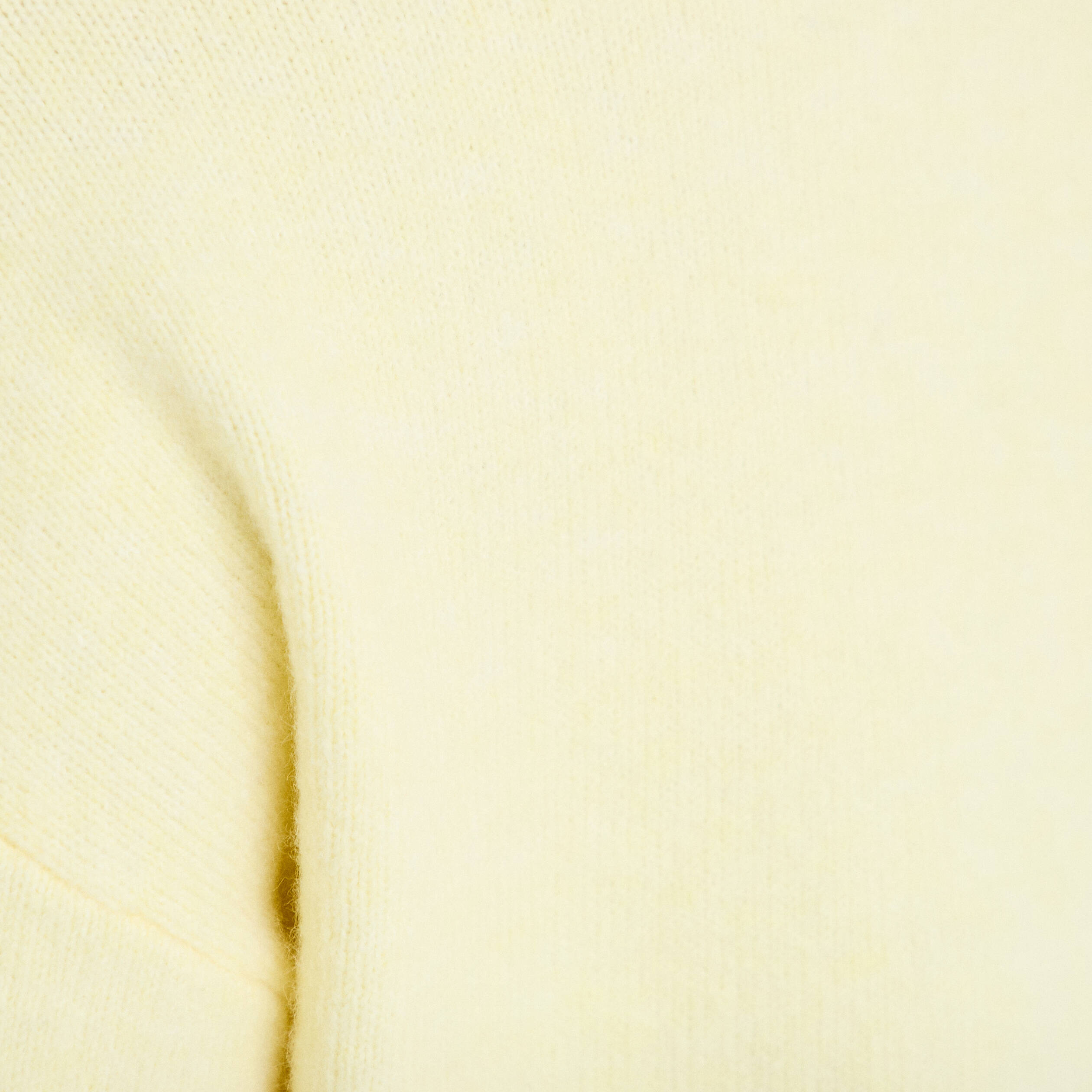 Pull col rond manches longues jaune clair femme