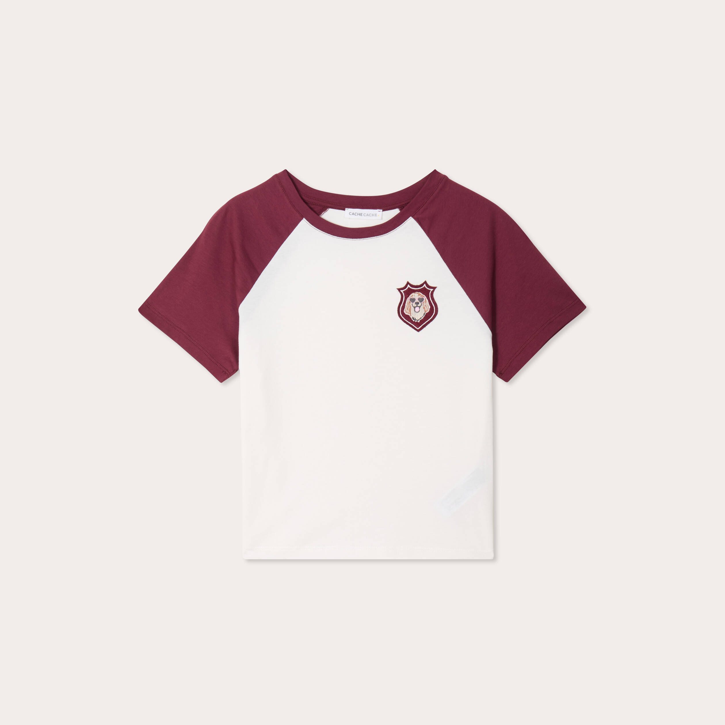 T-shirt manches courtes ecru femme