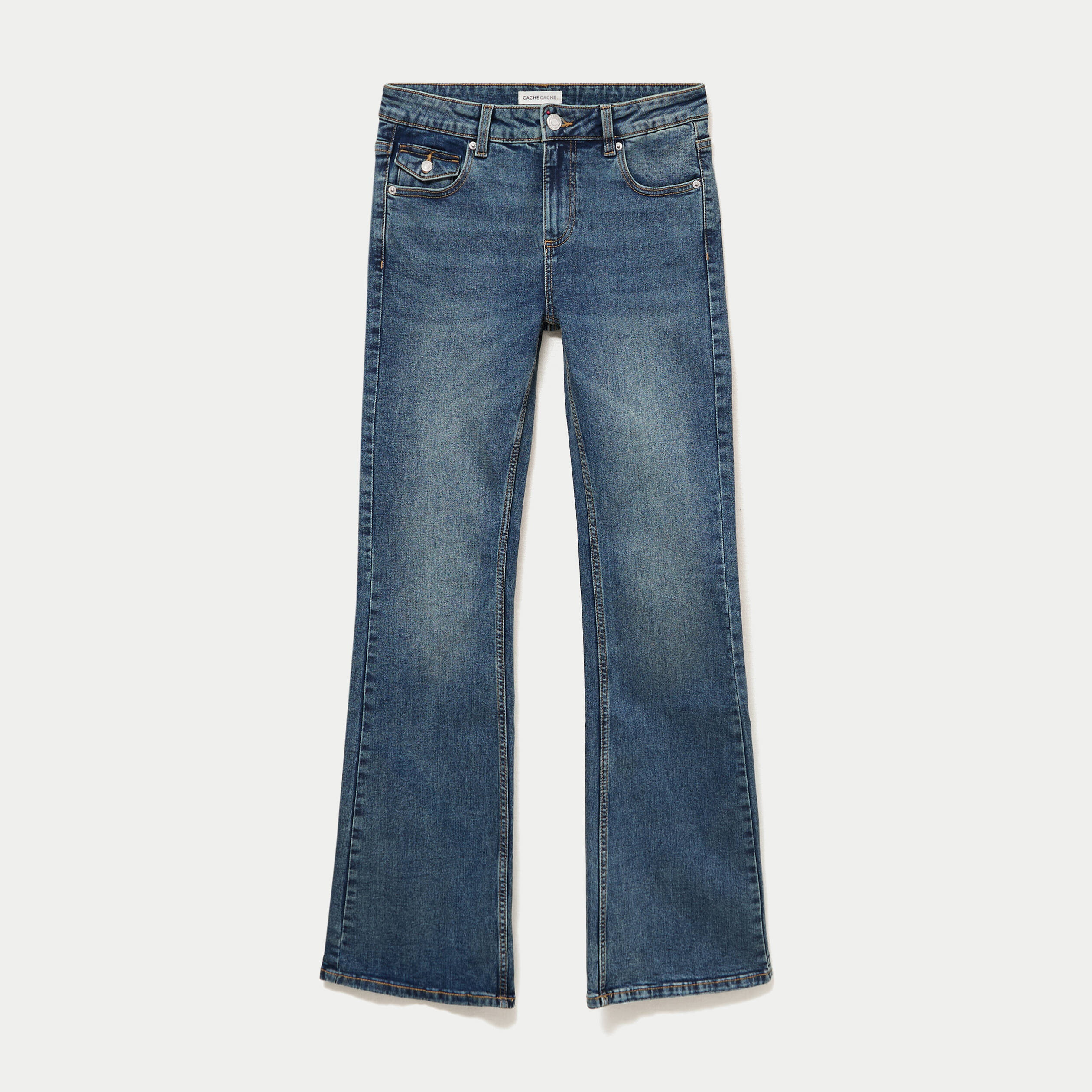 Jean bootcut taille basse denim dirty femme