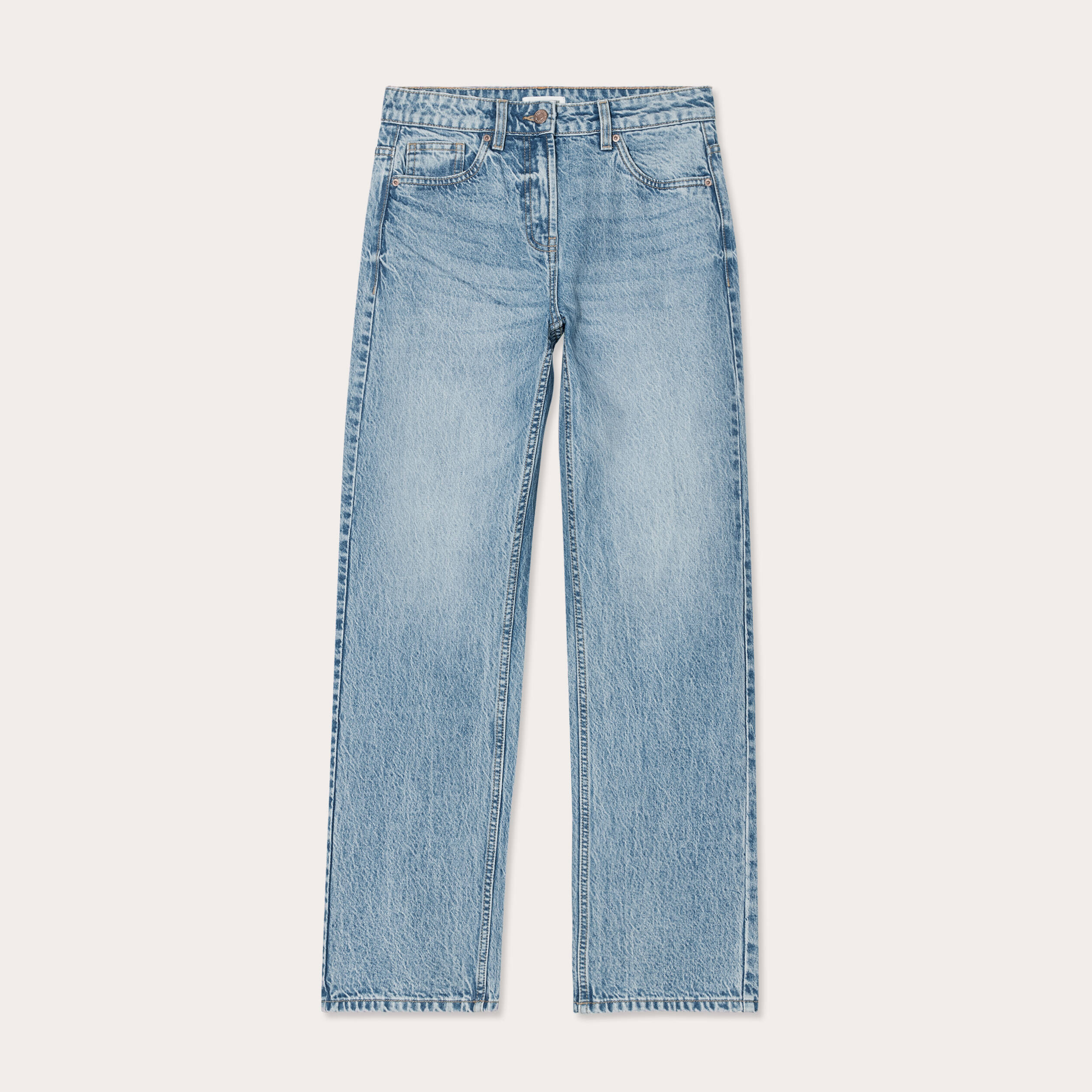 jeans droit 5 poches denim double stone femme Jeans droit 5 poches denim double stone femme