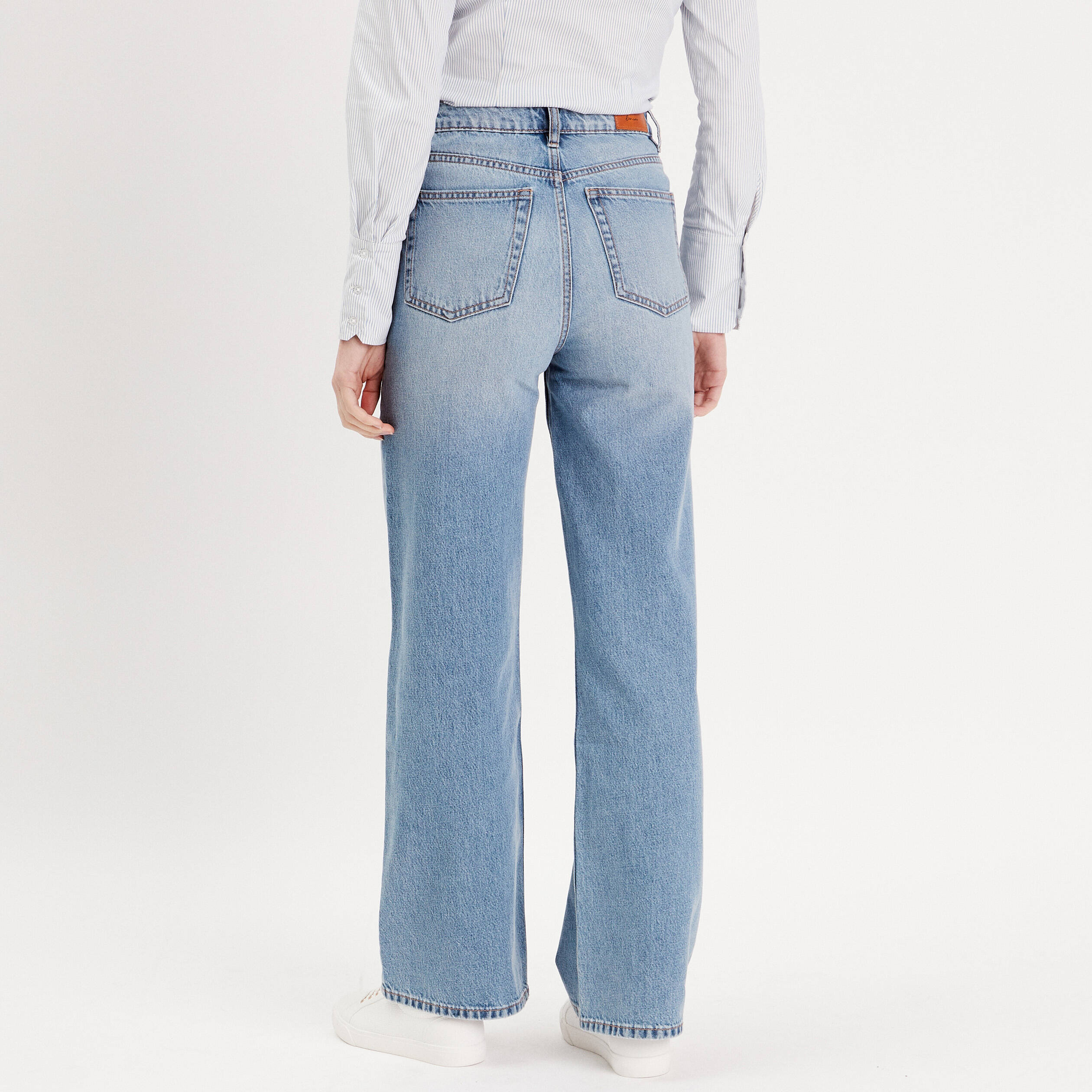 jeans wide leg taille haute denim double stone femme Jeans wide leg taille haute denim double stone femme