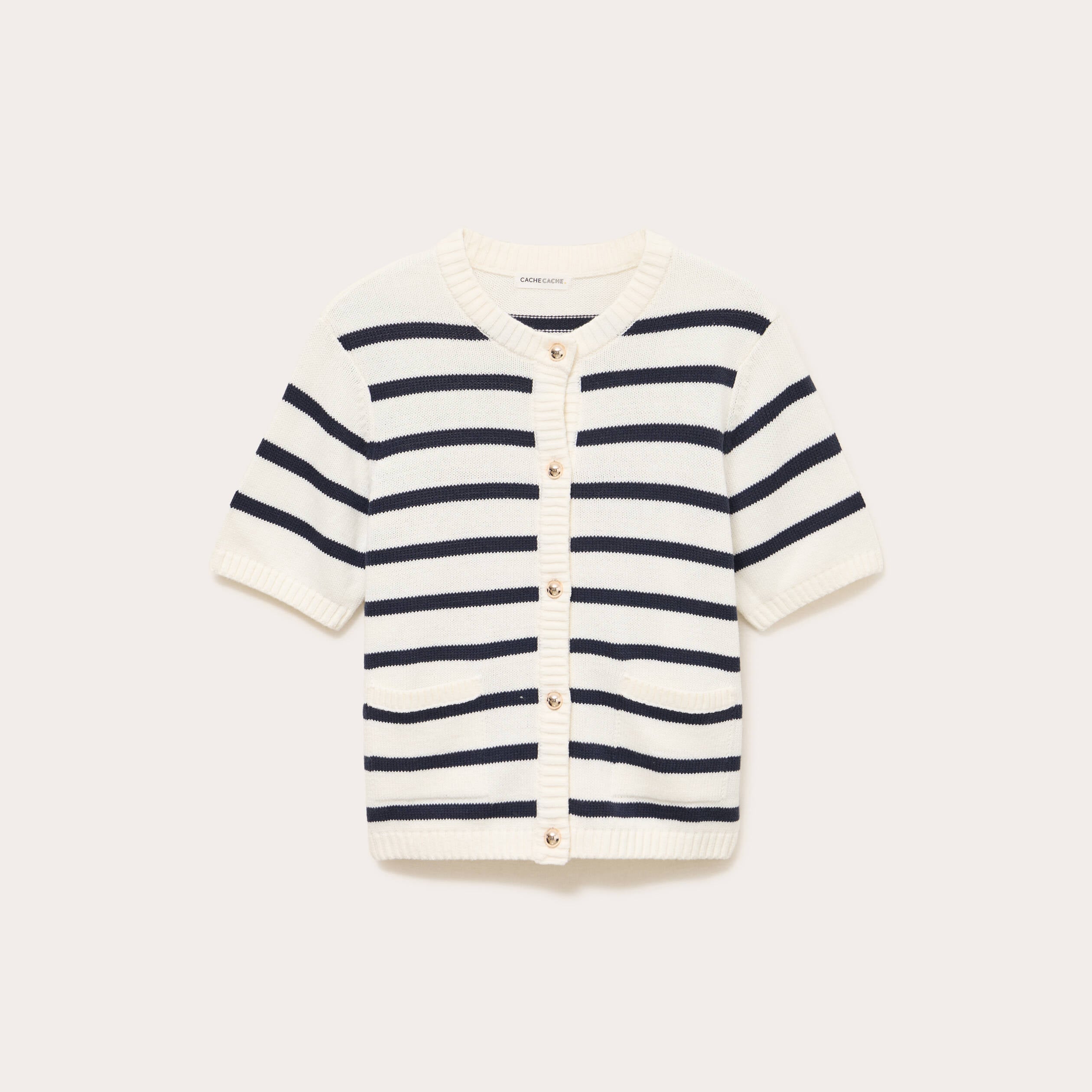 Gilet manches courtes blanc femme