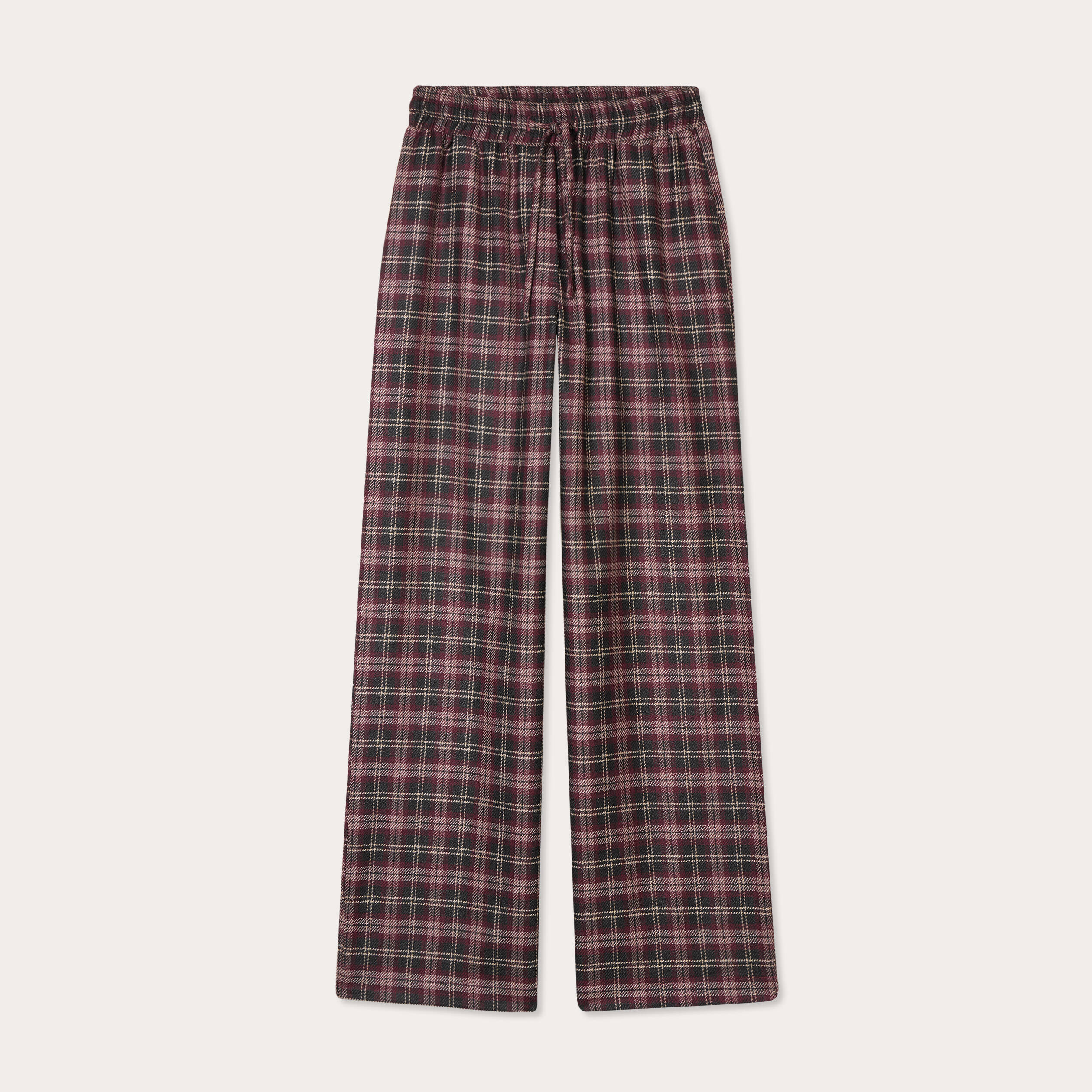 Pantalon large bordeaux femme