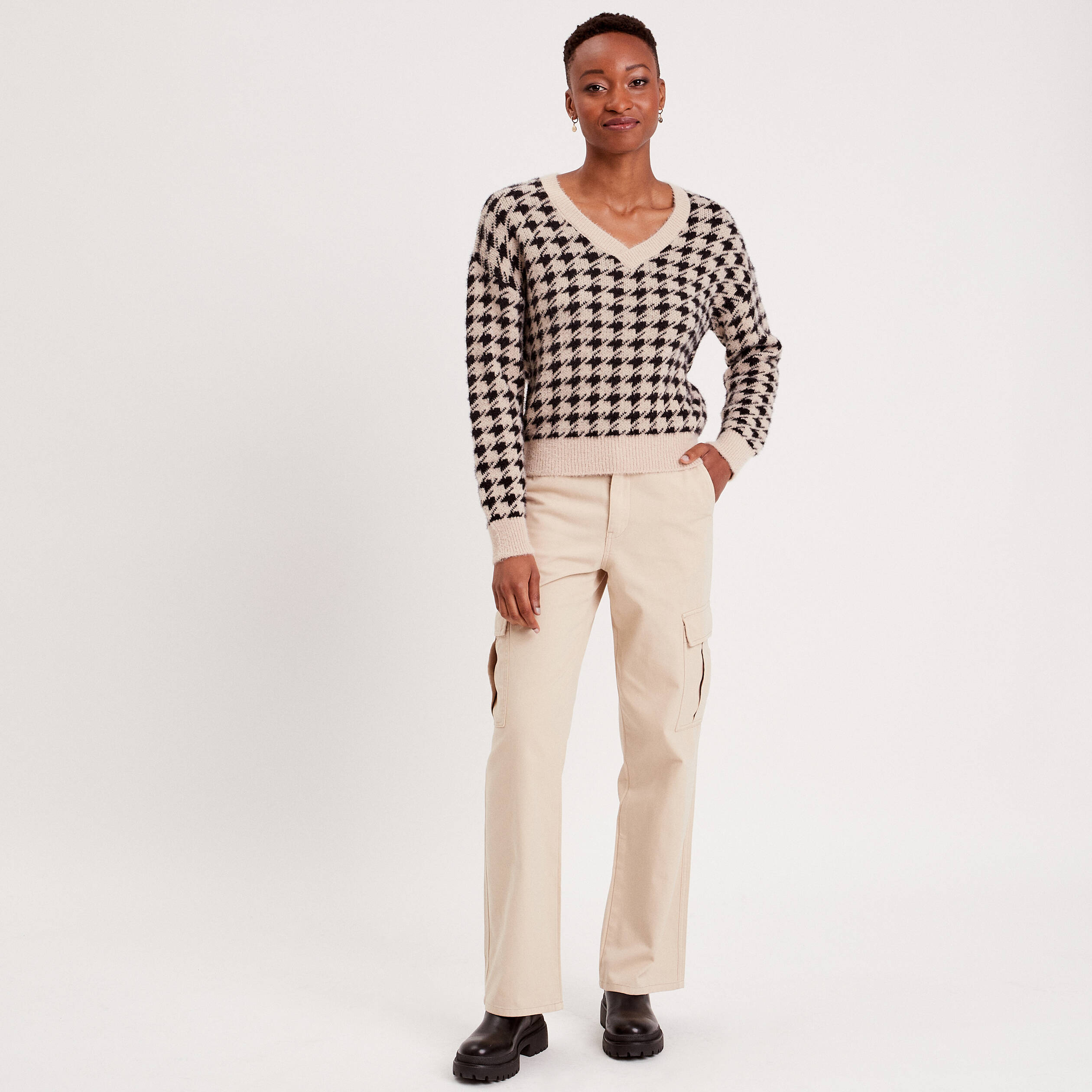Pantalon cargo droit femme outlet