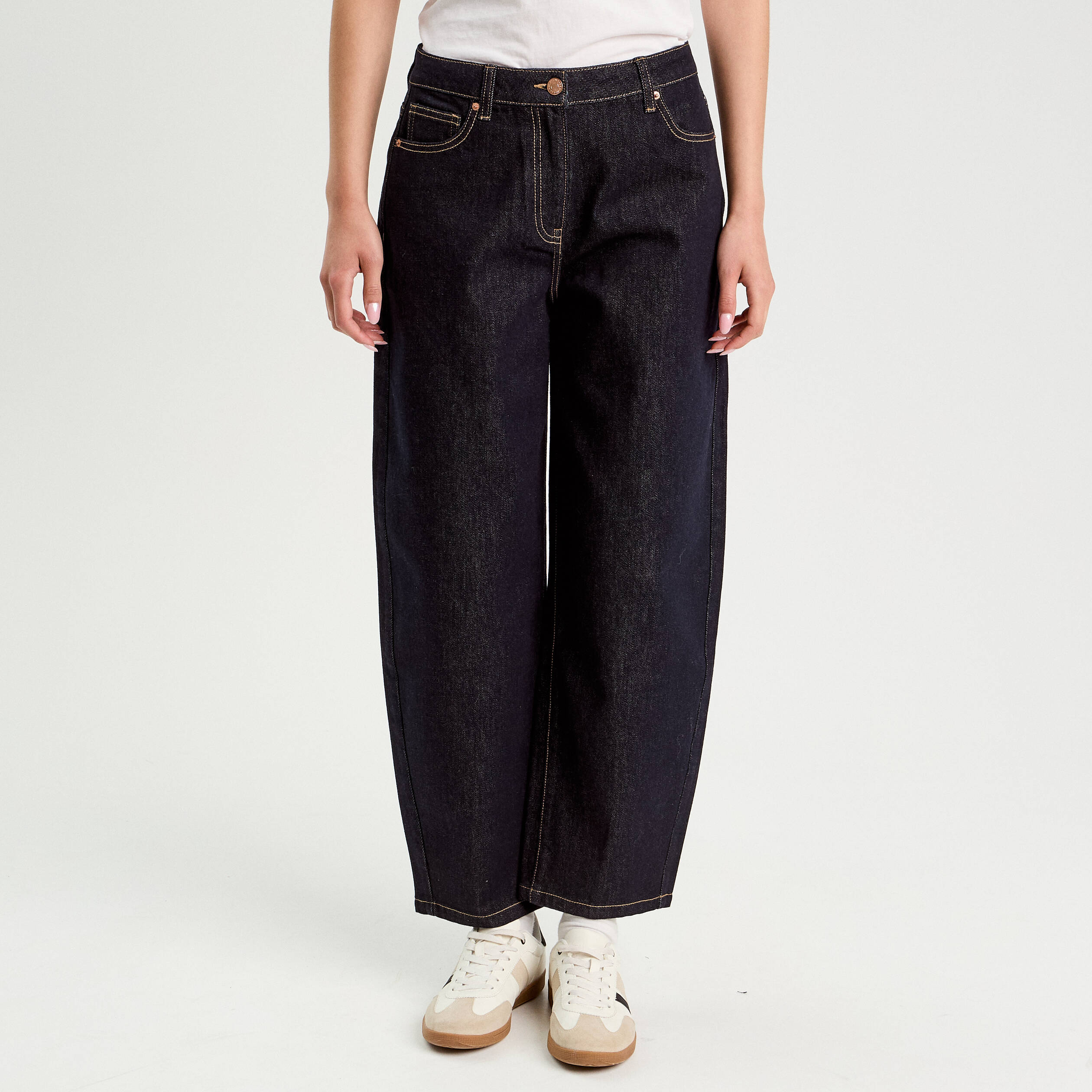 jeans barrel 78eme denim brut femme Jeans barrel 7/8ème denim brut femme