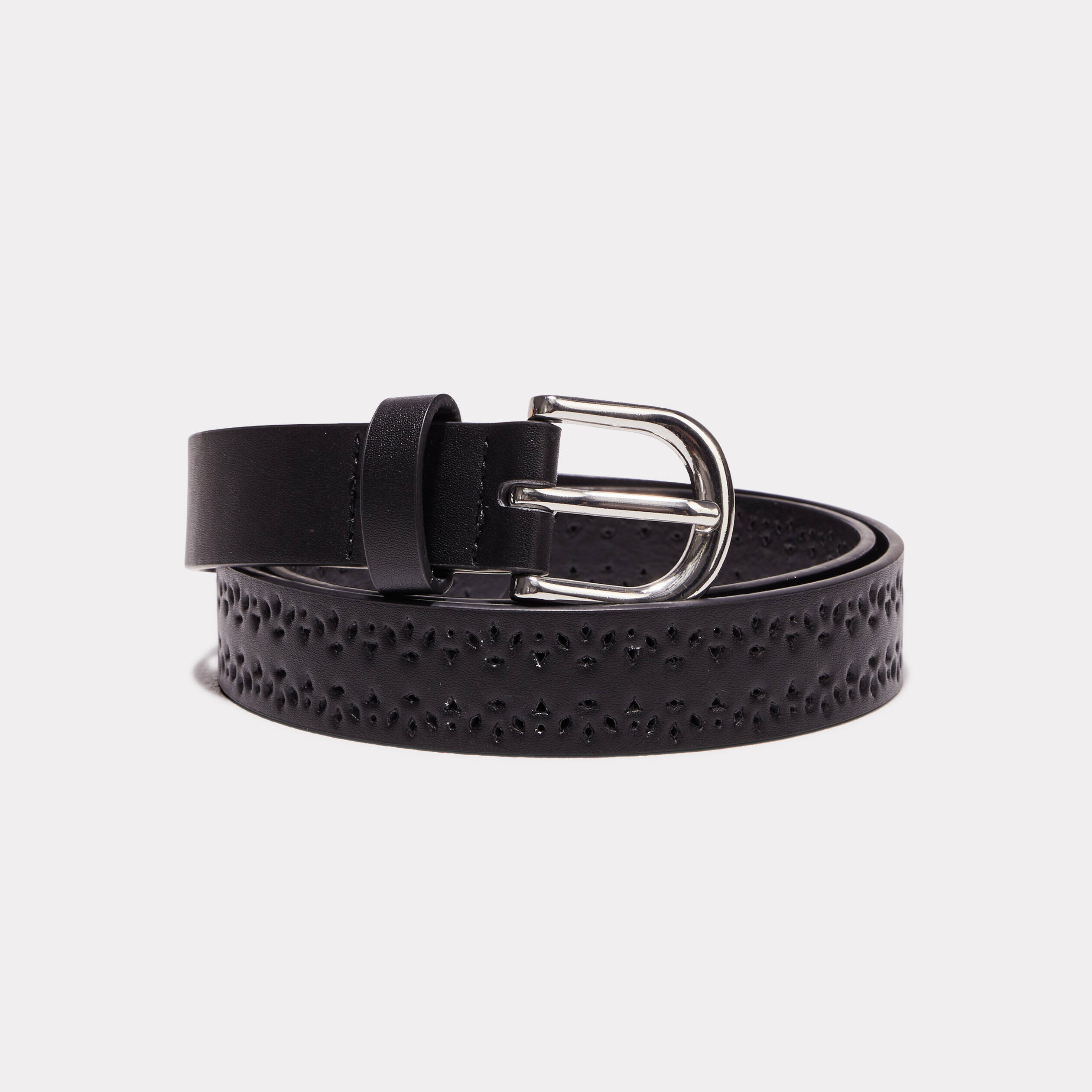 Ceinture folk ajourée noir femme