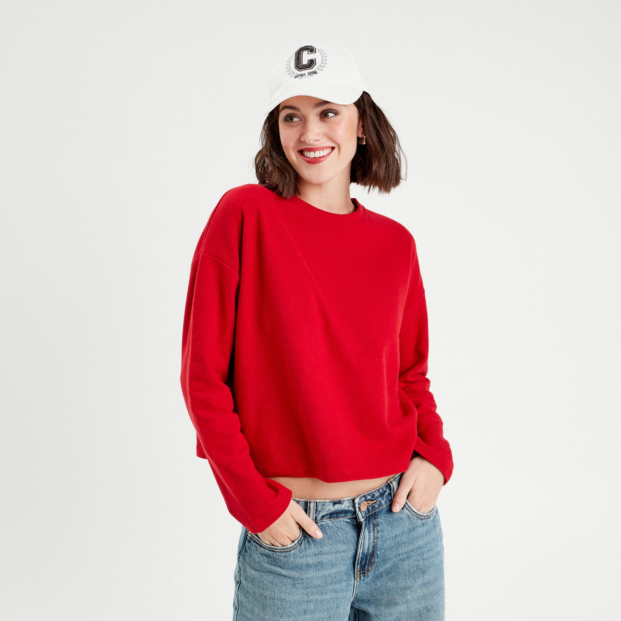 sweat manches longues rouge femme Sweat manches longues rouge femme