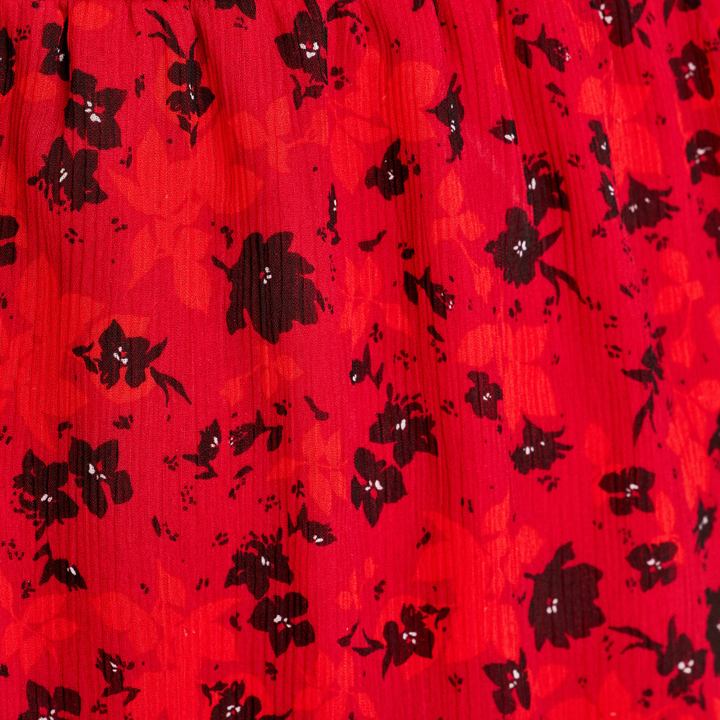 Robe &eacute;vas&eacute;e &agrave; volants rouge femme