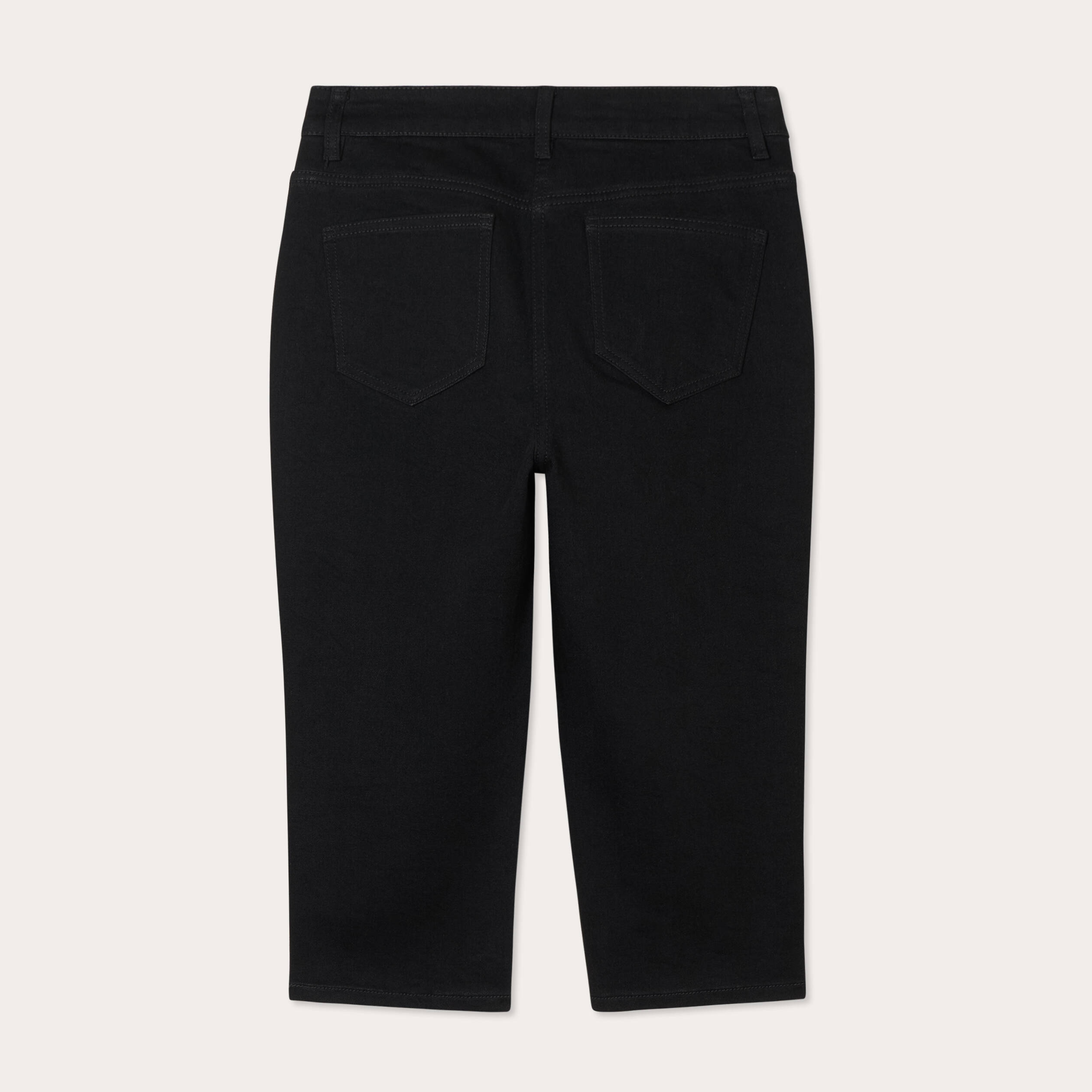 Pantacourt capri denim noir femme