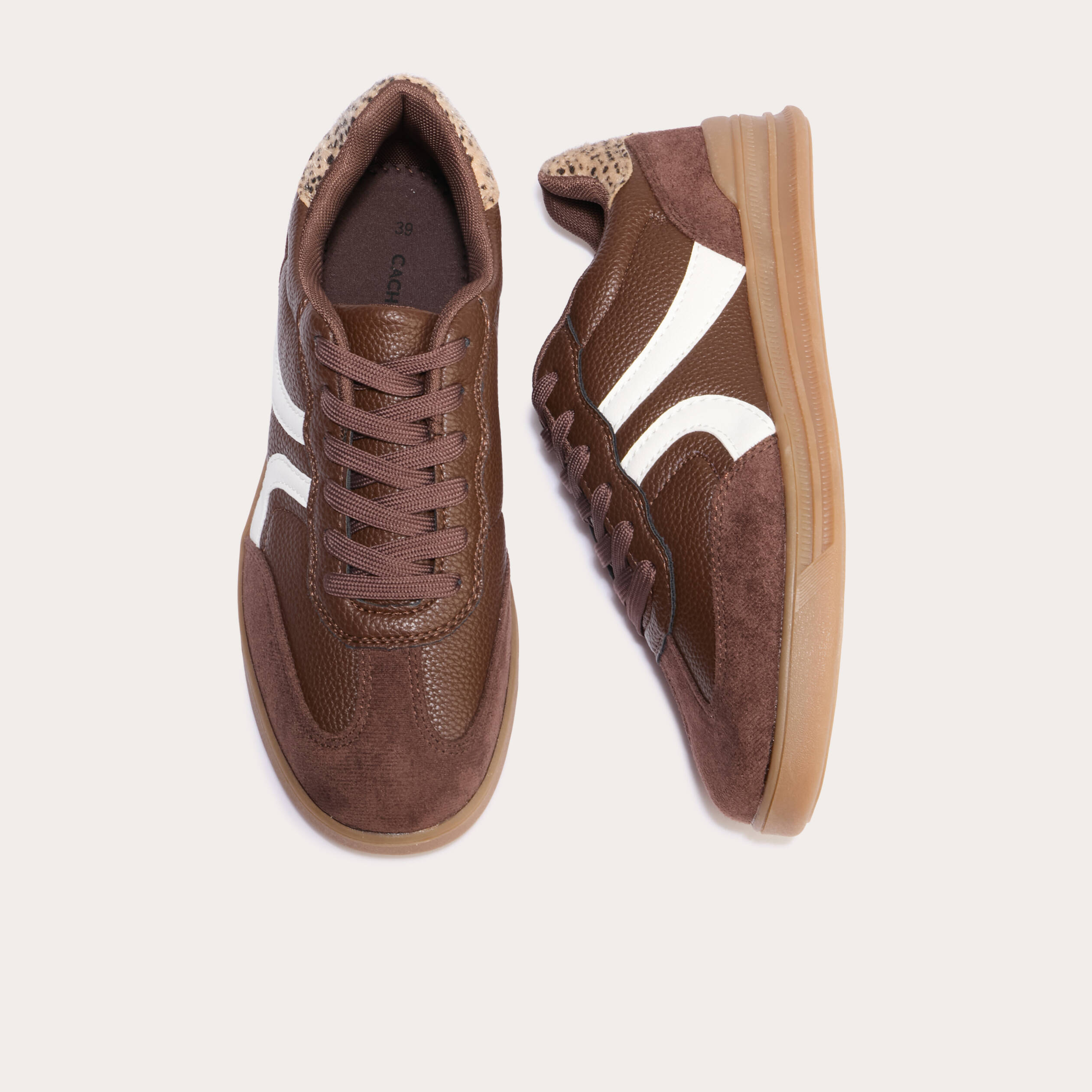 Baskets basses marron femme