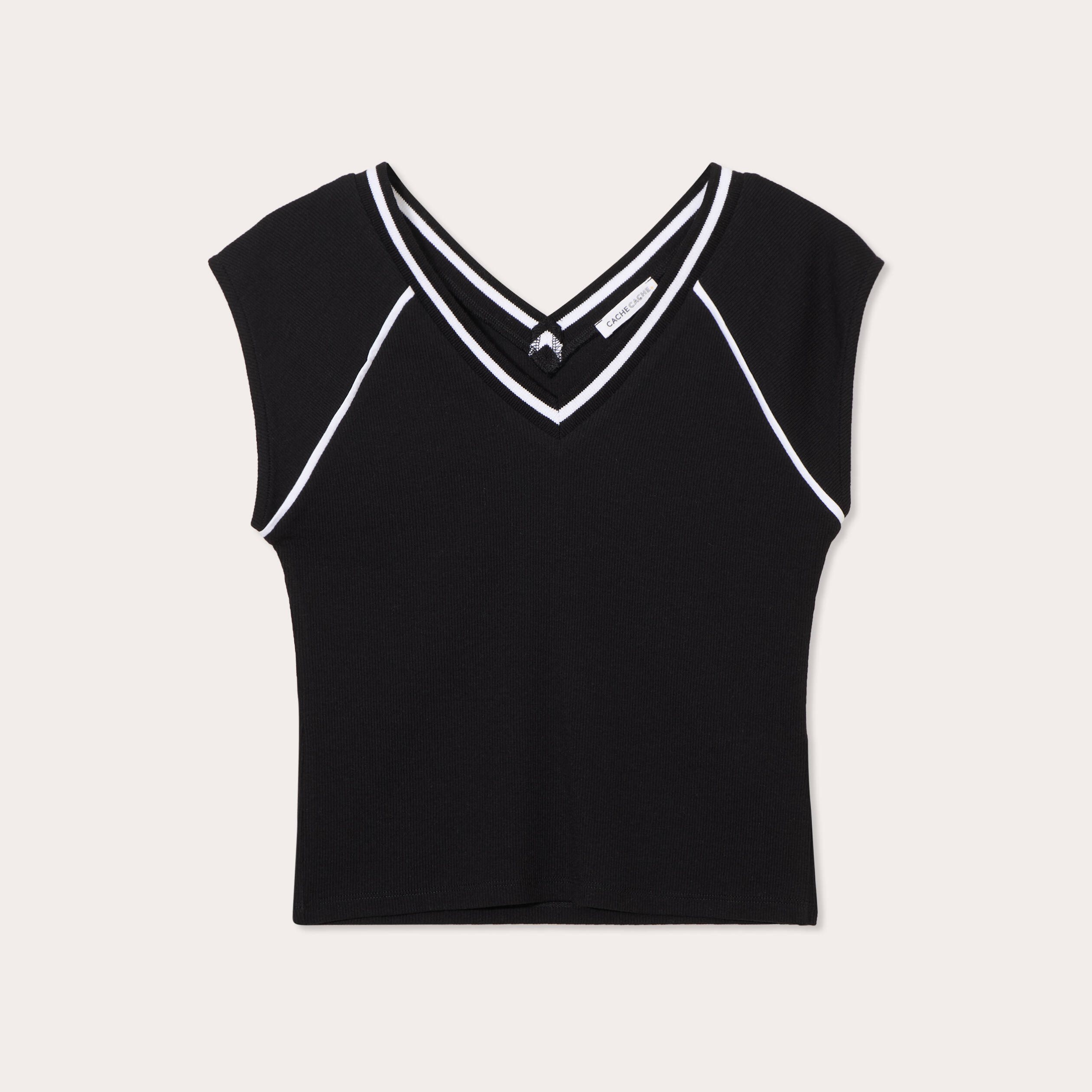 T-shirt manches courtes noir femme