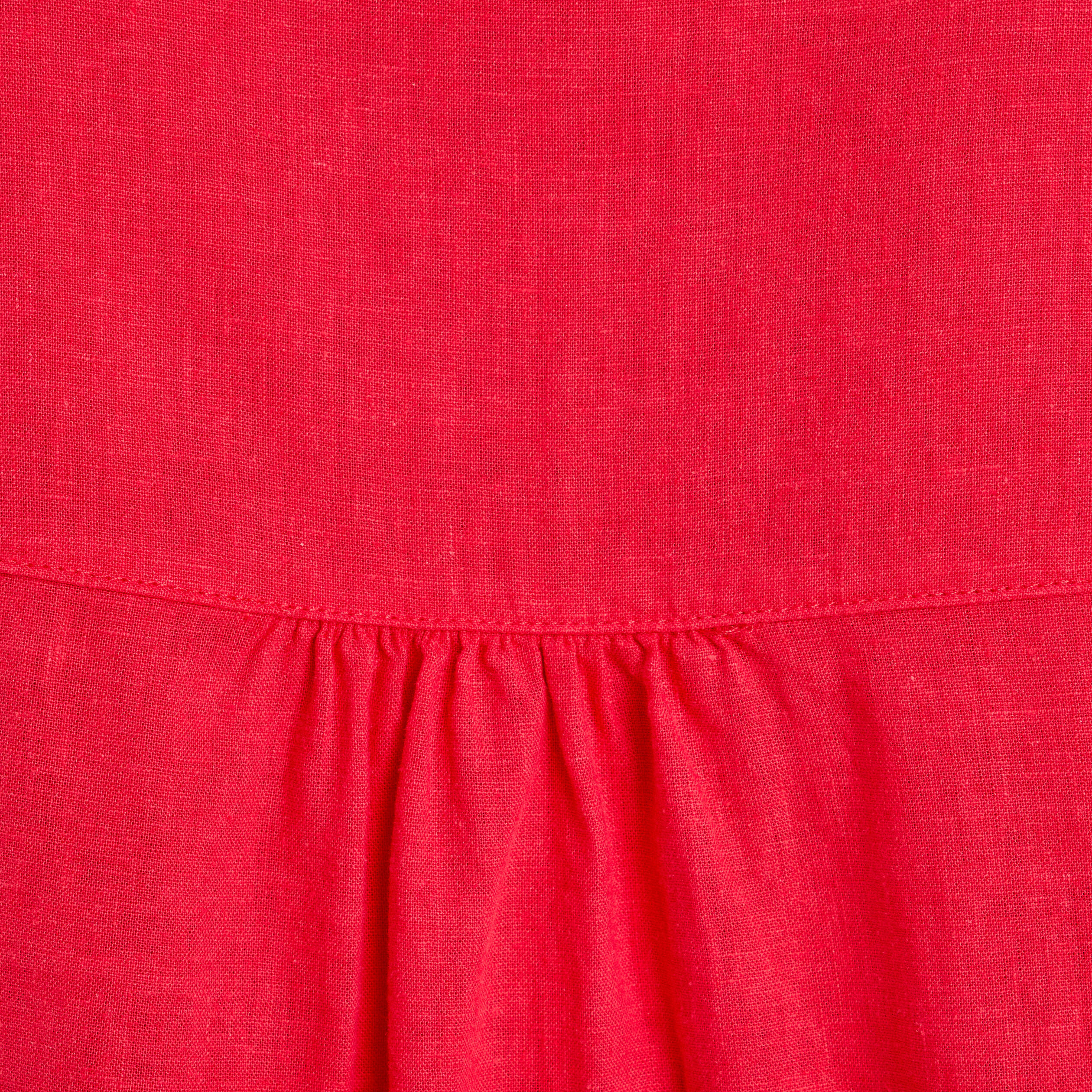 Chemise manches longues contenant du lin rouge femme