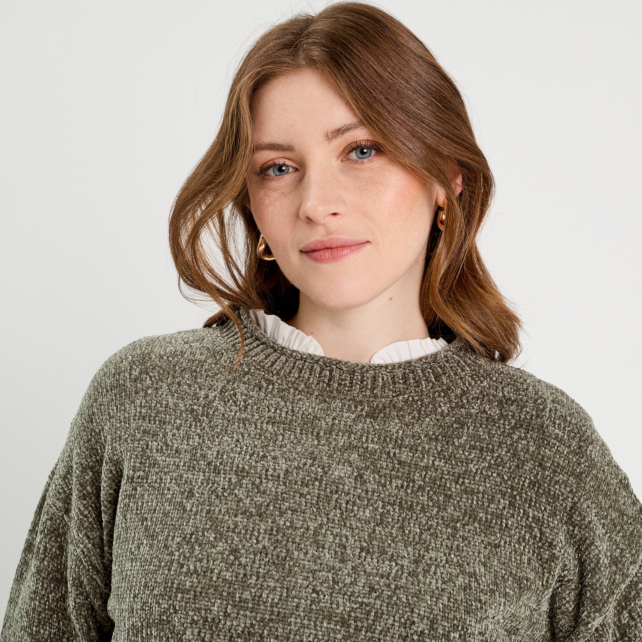 pull col montant vert kaki femme Pull col montant vert kaki femme