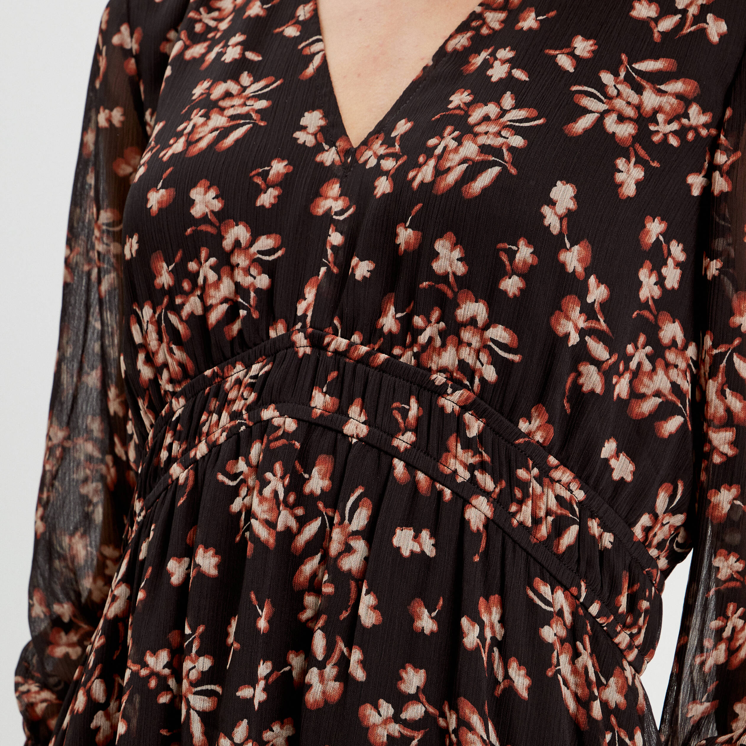 robe evasee manches 34 noir femme Robe évasée manches 3/4 noir femme