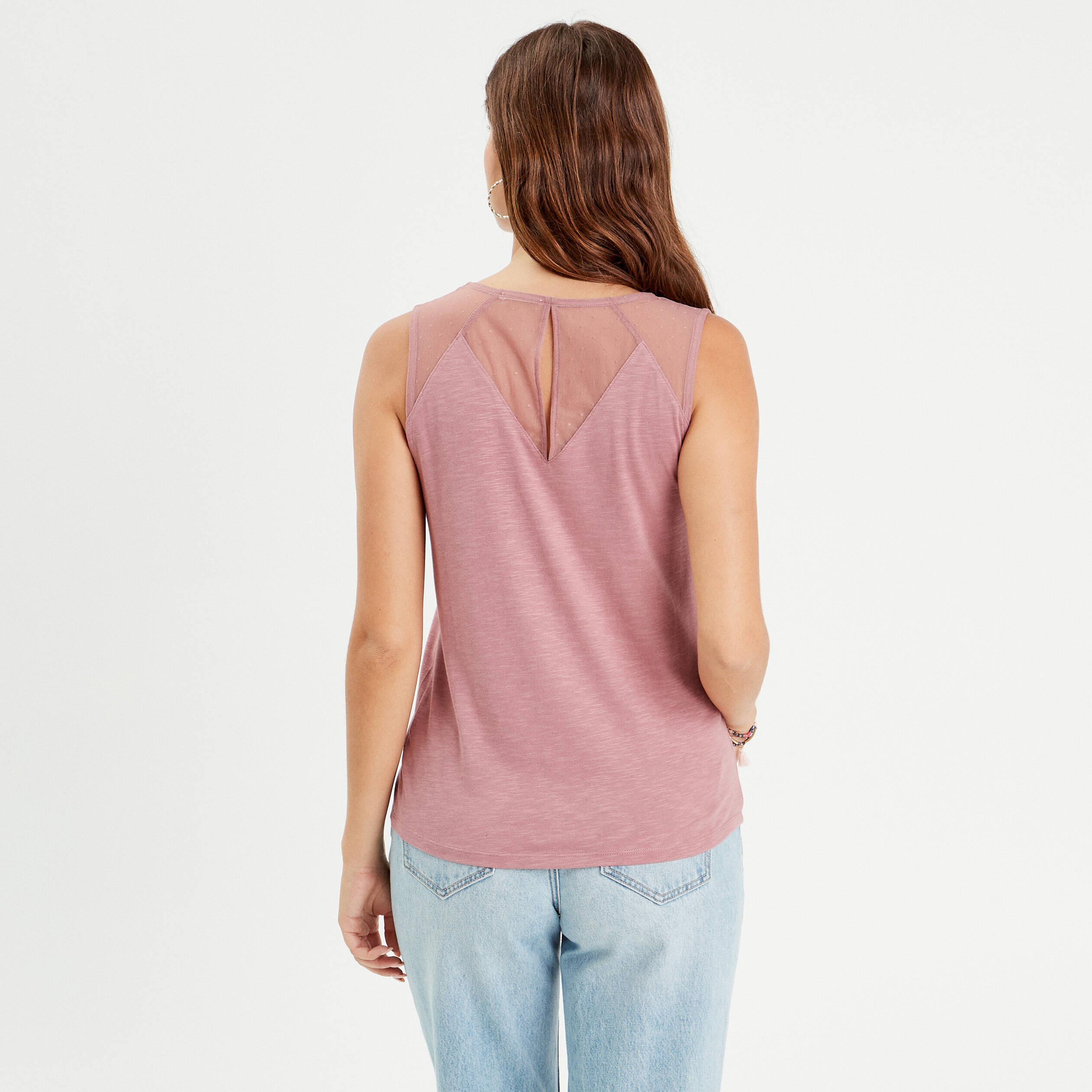 debardeur sans manches vieux rose femme Débardeur sans manches vieux rose femme