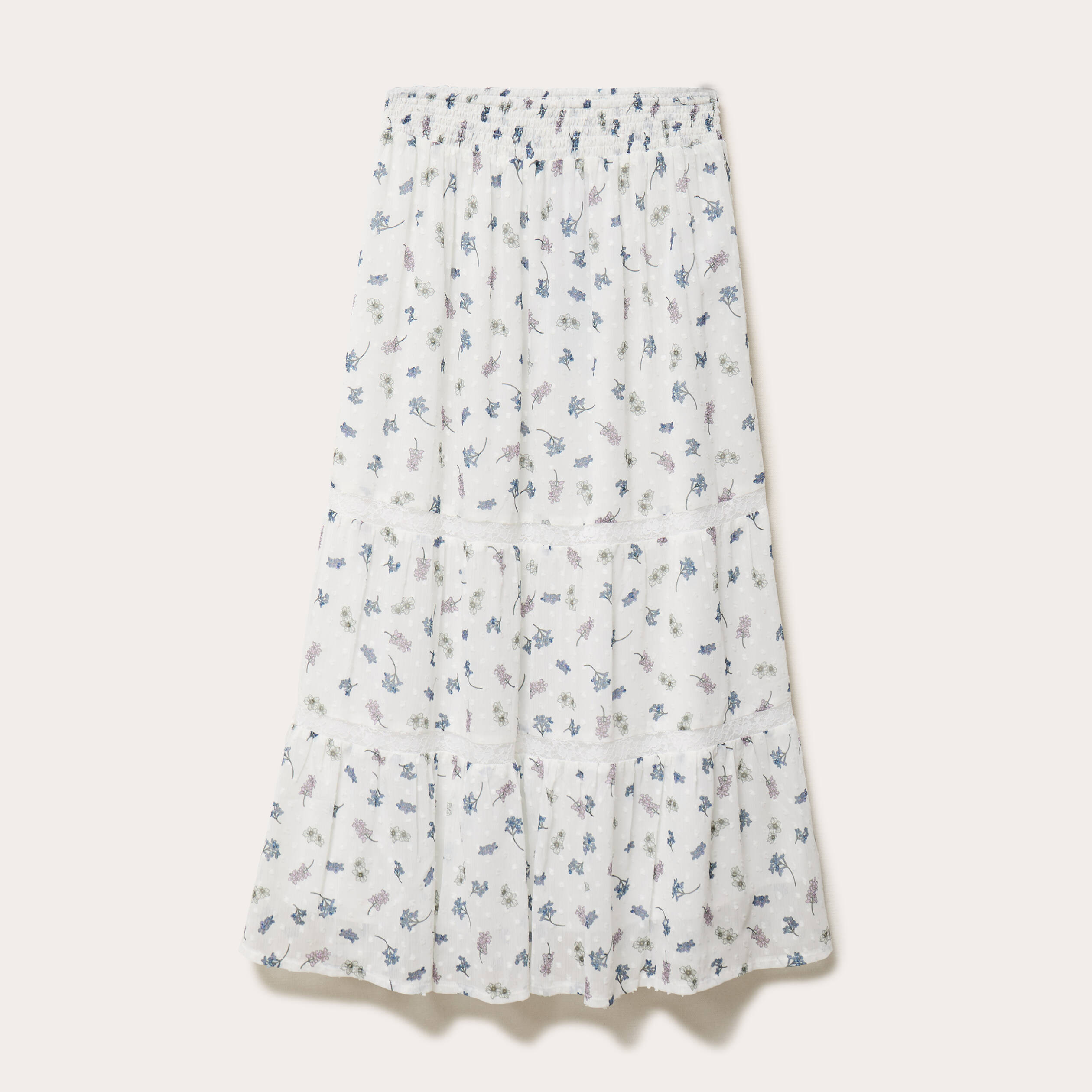 Jupe longue &eacute;vas&eacute;e Bridgerton blanc femme