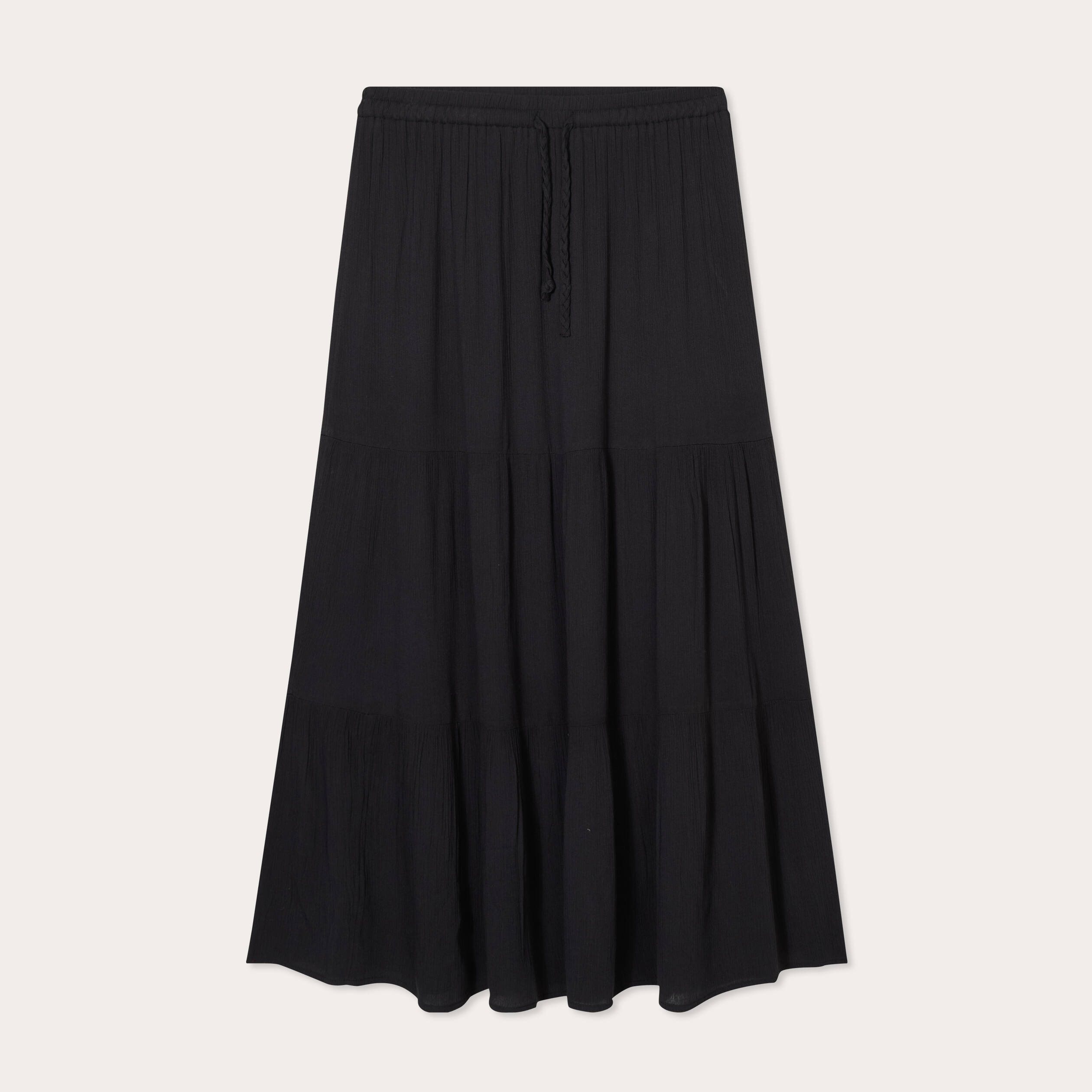 jupe longue evasee noir femme Jupe longue évasée noir femme