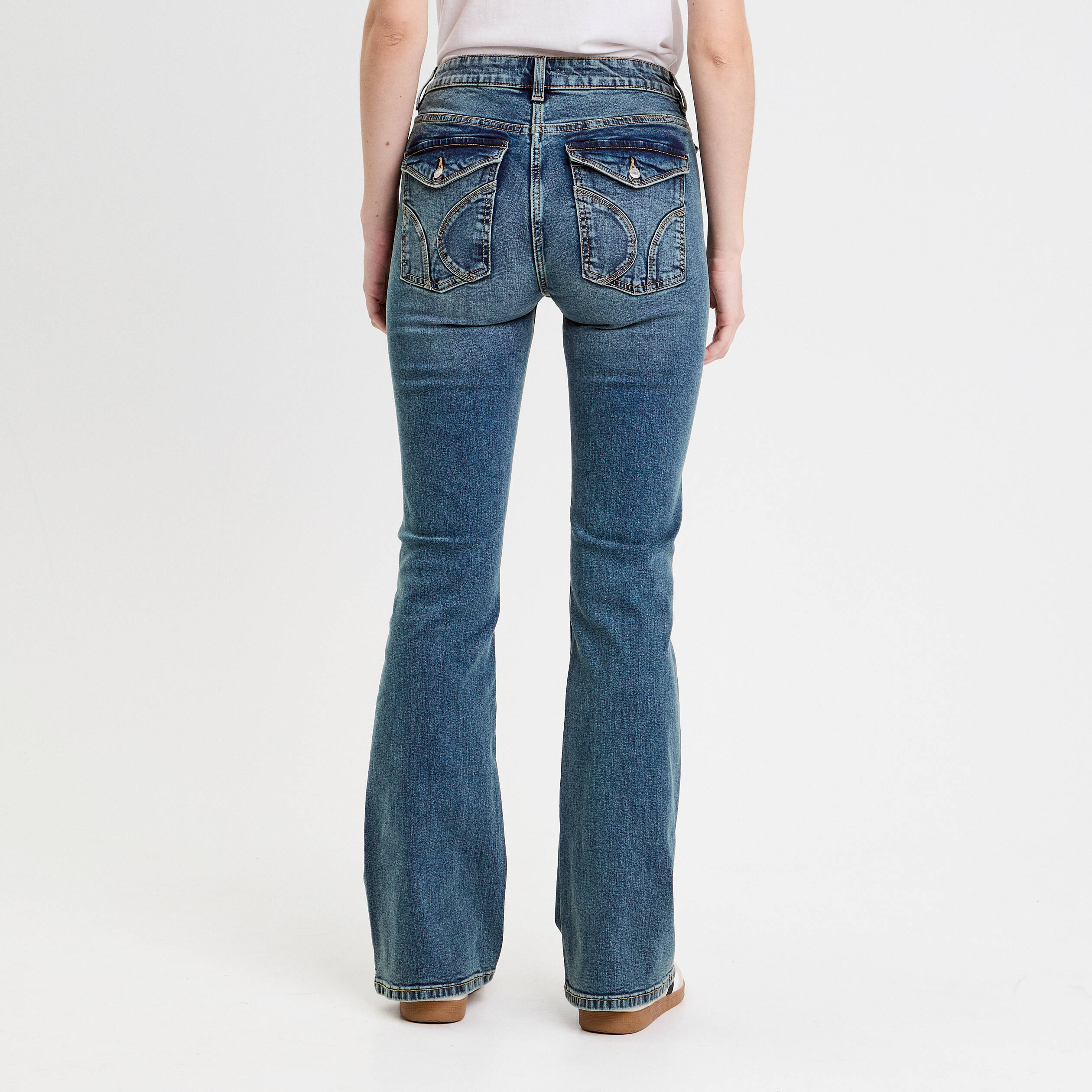 jean flare taille basse denim dirty femme Jean flare taille basse denim dirty femme