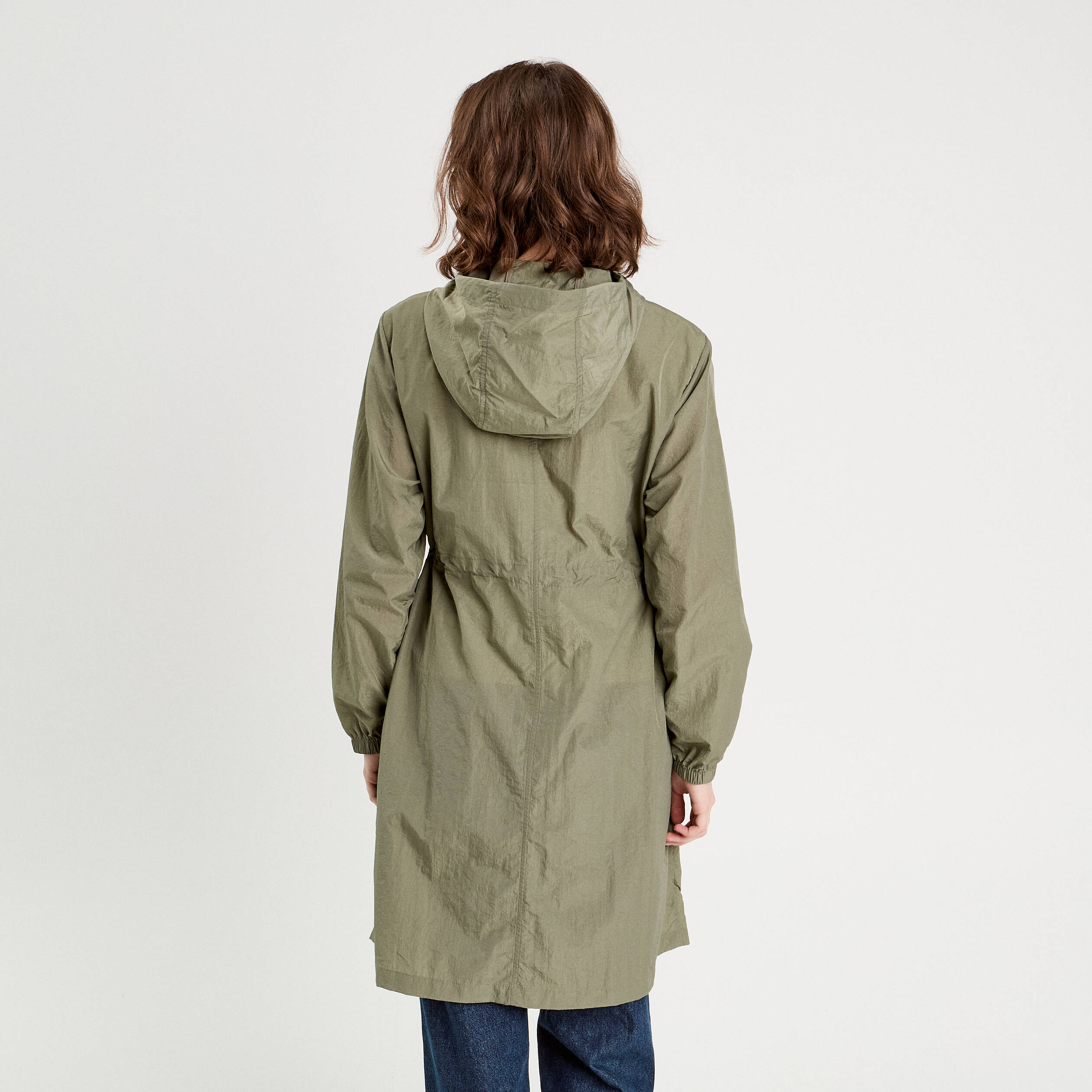 Parka d&eacute;perlante 2-en-1 avec pochette vert kaki femme