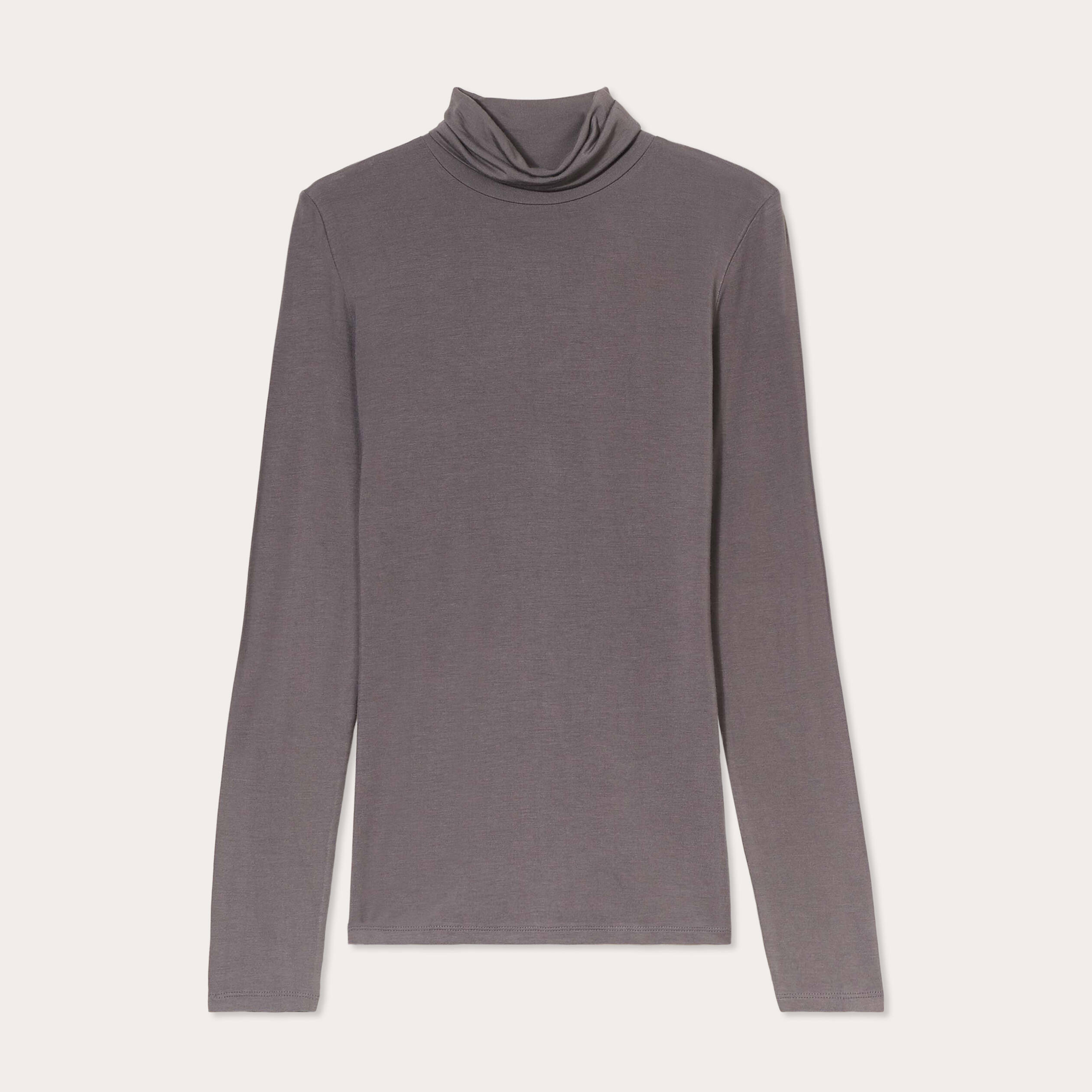 t shirt uni a manches longues gris fonce femme T-shirt uni à manches longues gris foncé femme