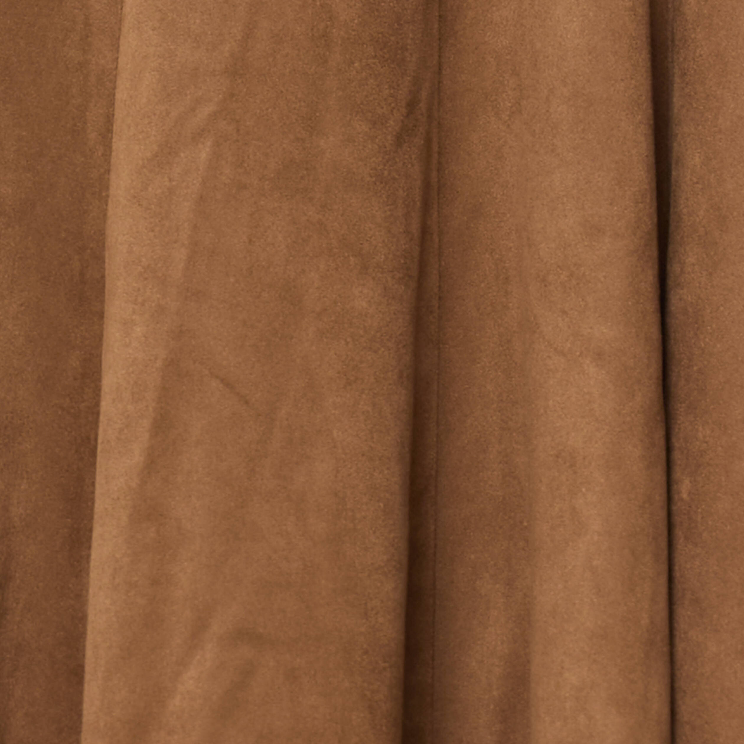 Jupe courte &eacute;vas&eacute;e aspect daim marron fonc&eacute; femme