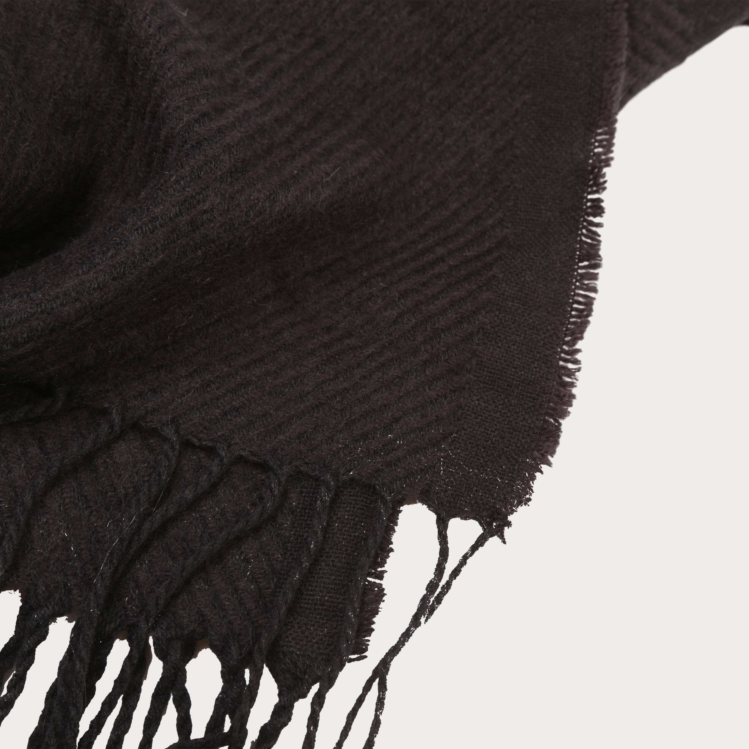 &Eacute;charpe &agrave; franges noir femme