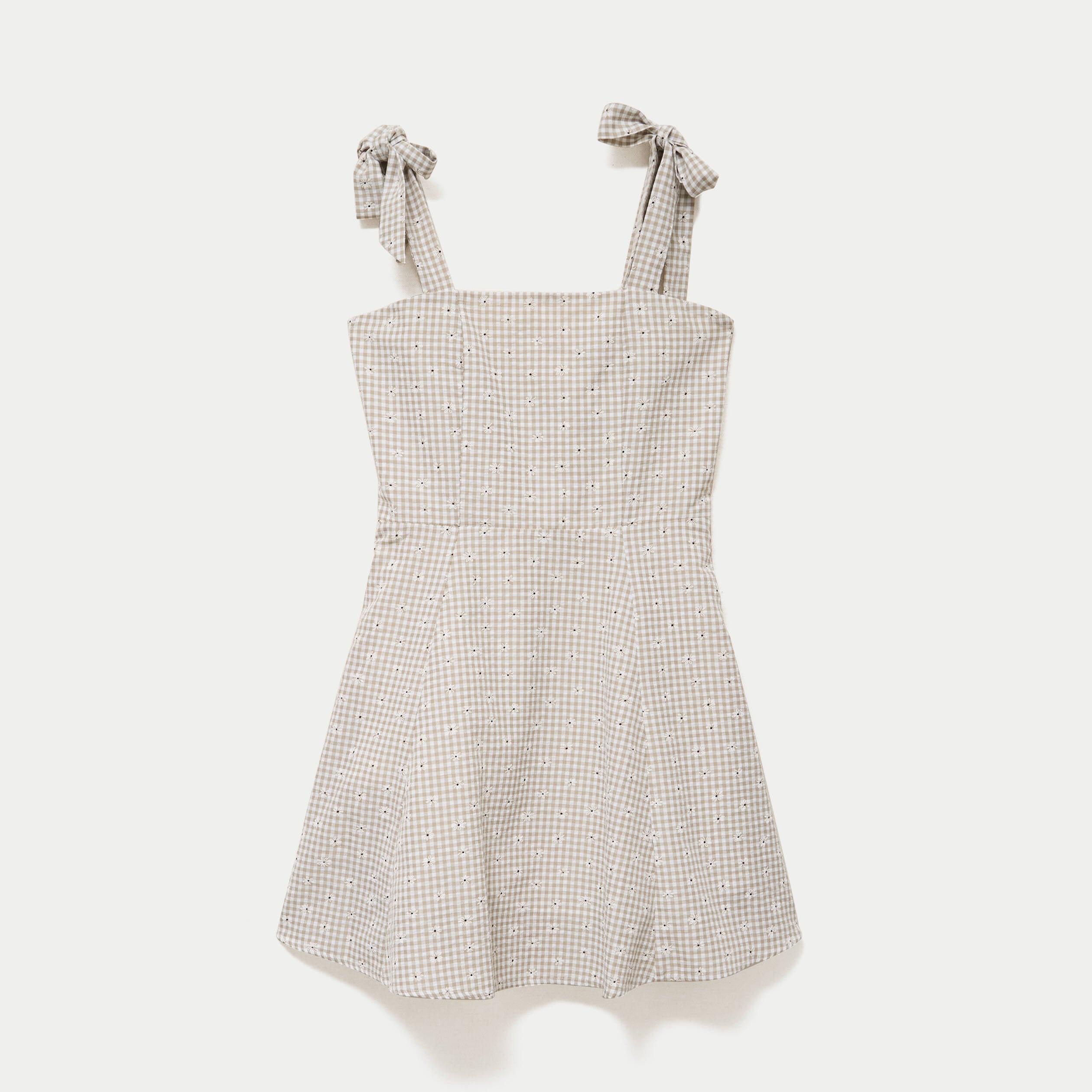 Robe patineuse courte &agrave; fines bretelles gris femme
