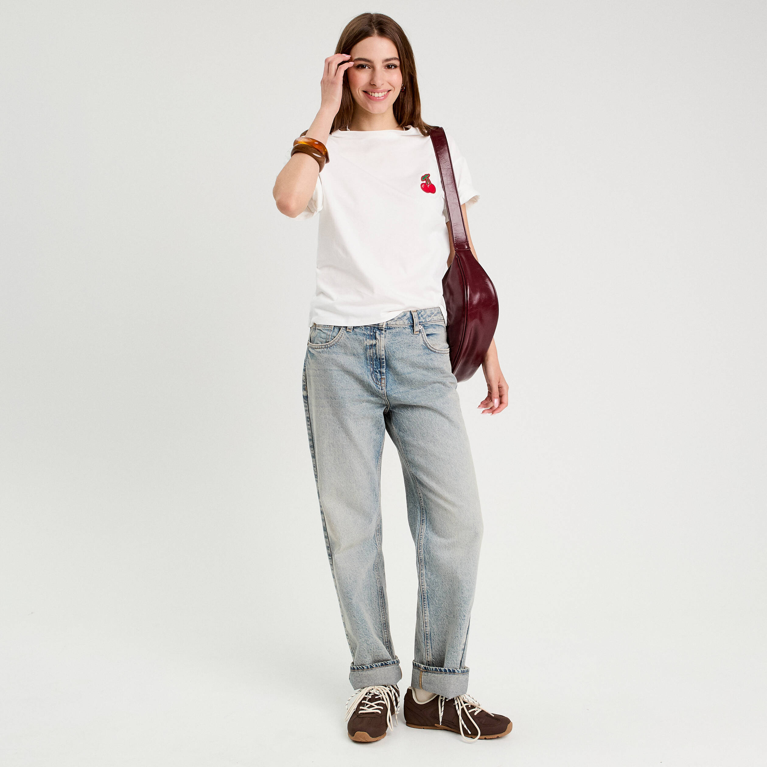 T-shirt manches courtes ecru femme